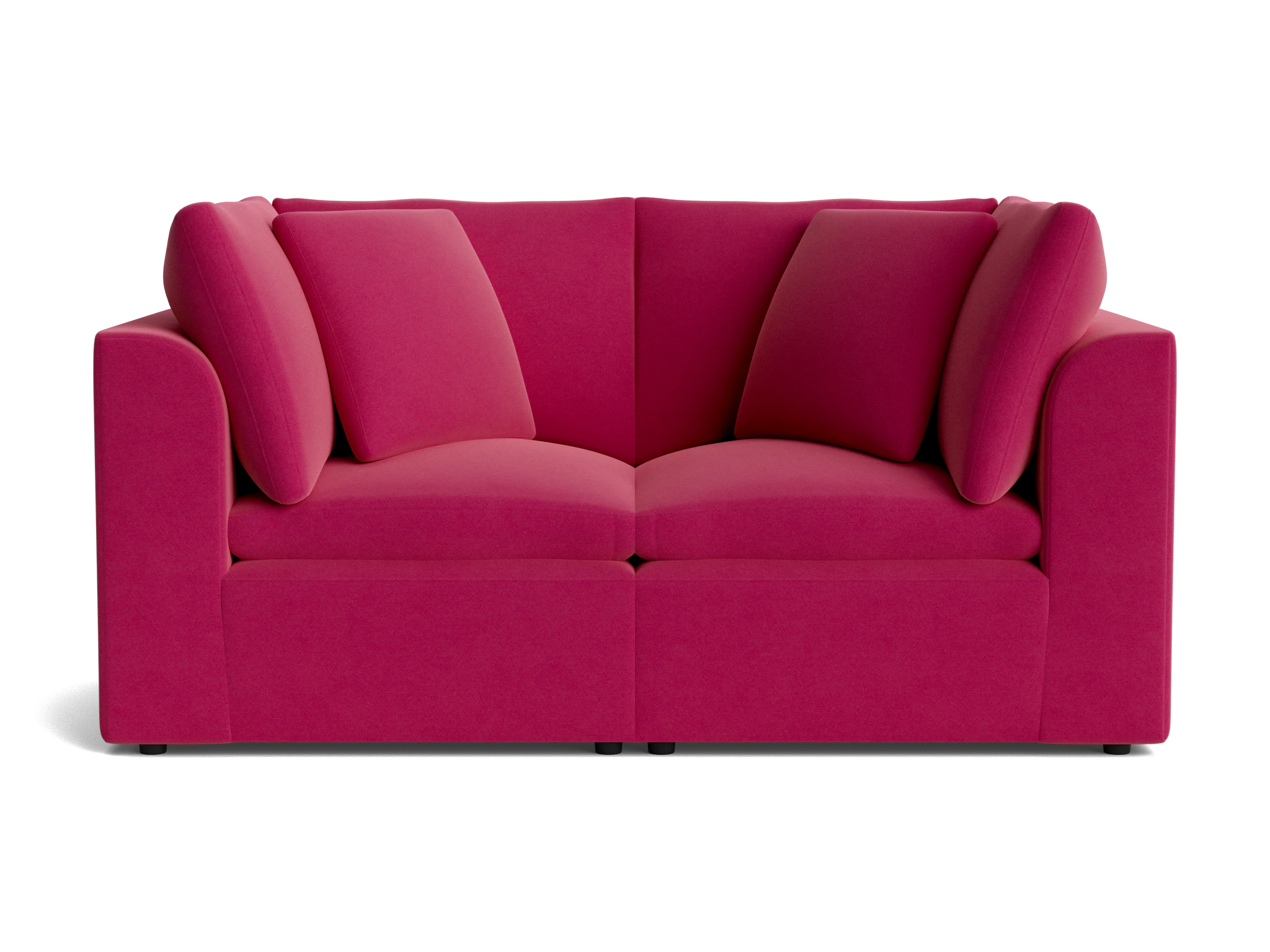 bryant petite modular loveseat royale berry