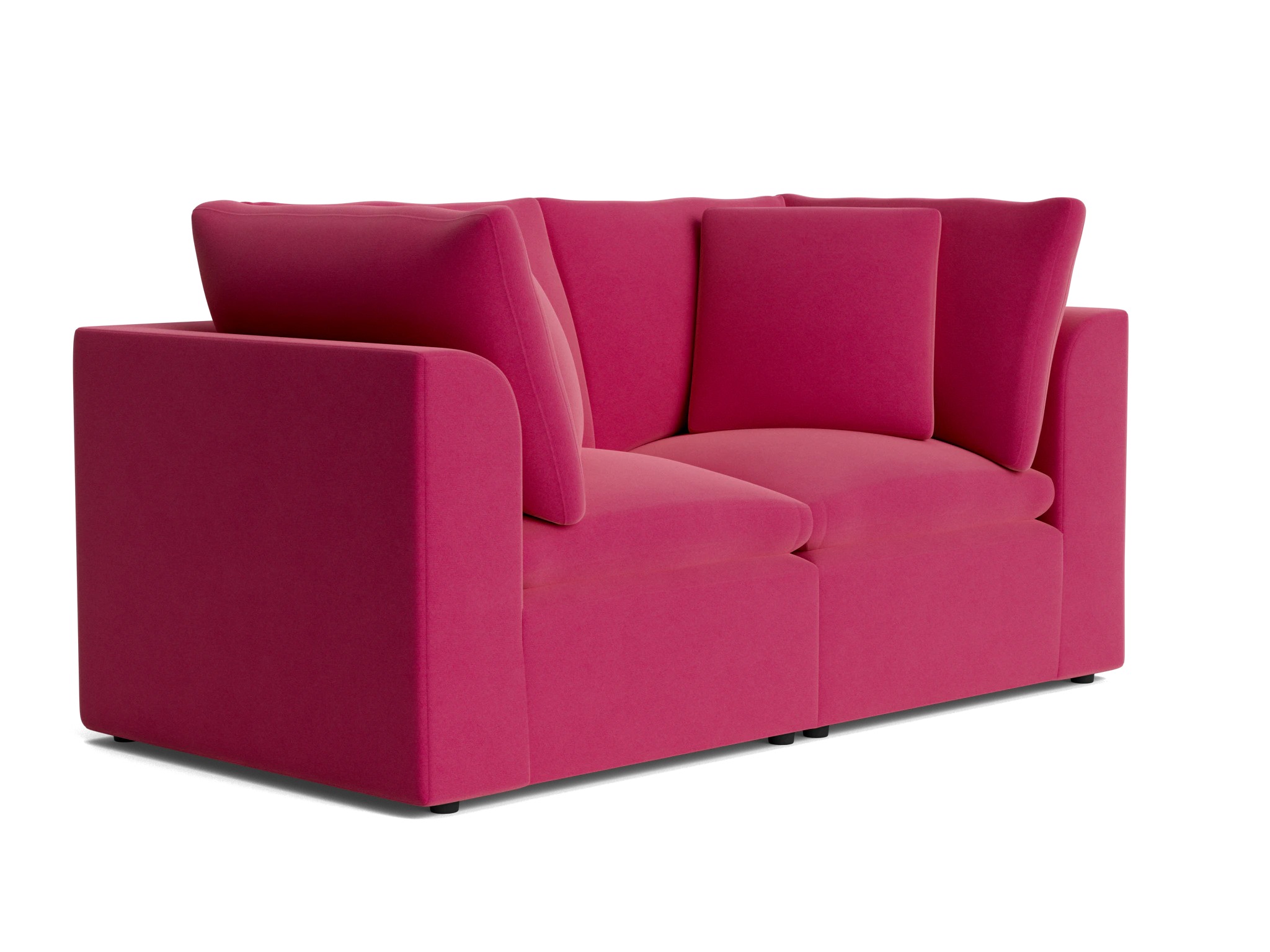 bryant petite modular loveseat royale berry
