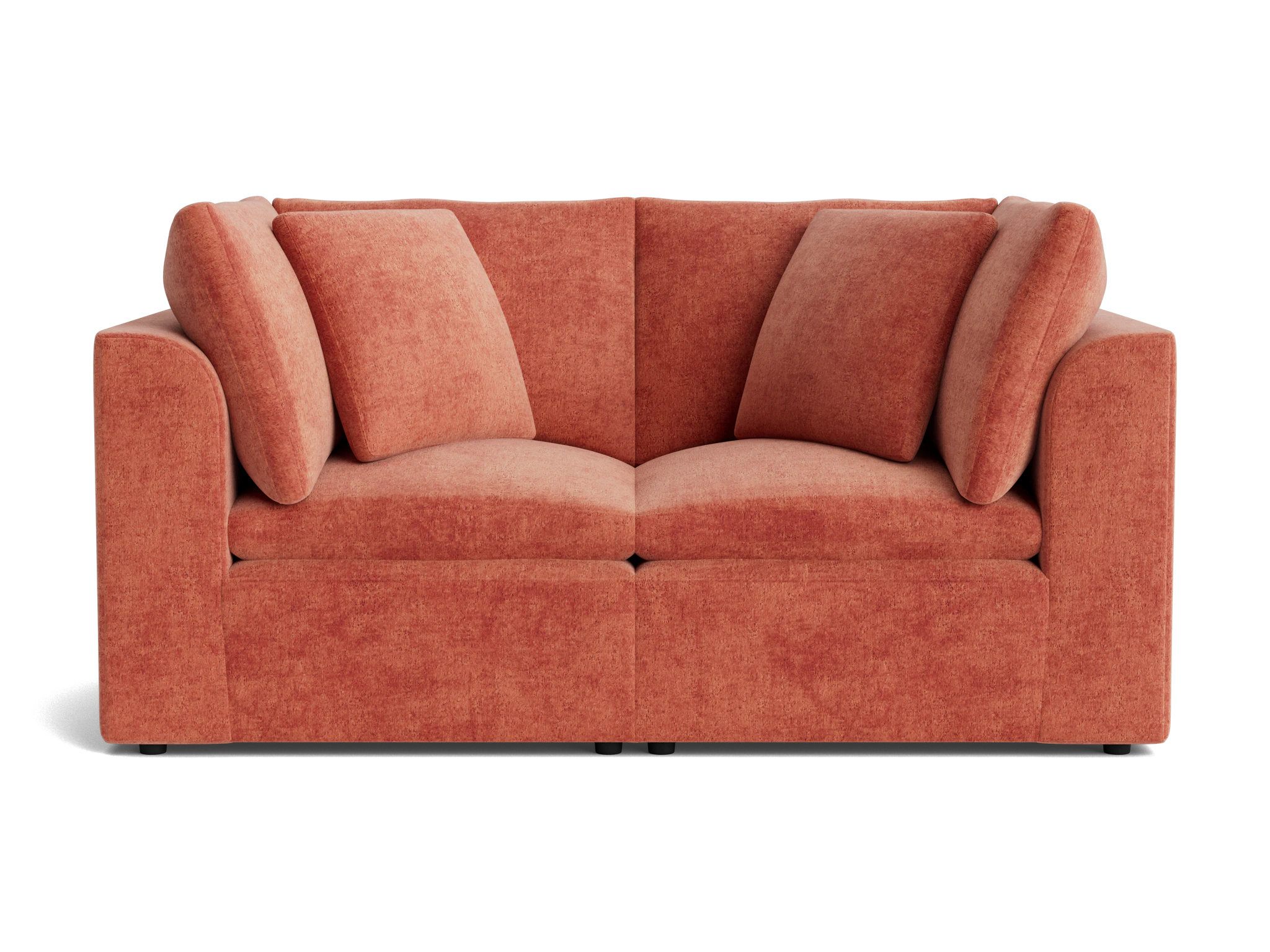 bryant petite modular loveseat plush terra rose