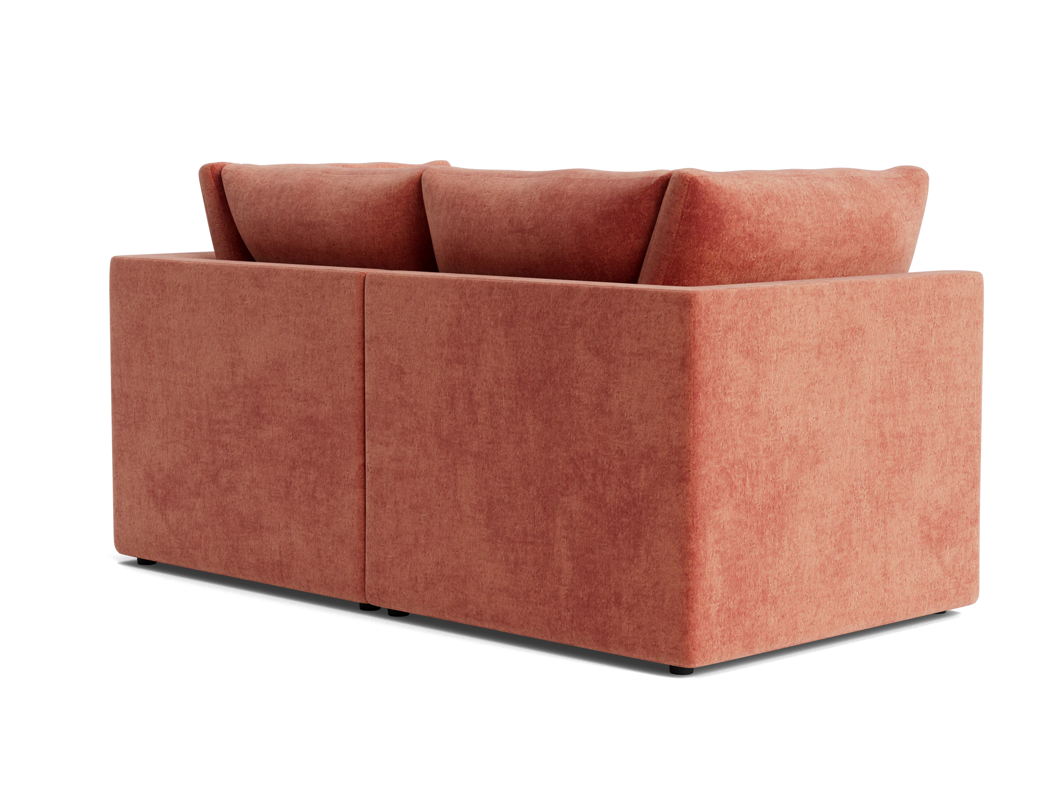 bryant petite modular loveseat plush terra rose