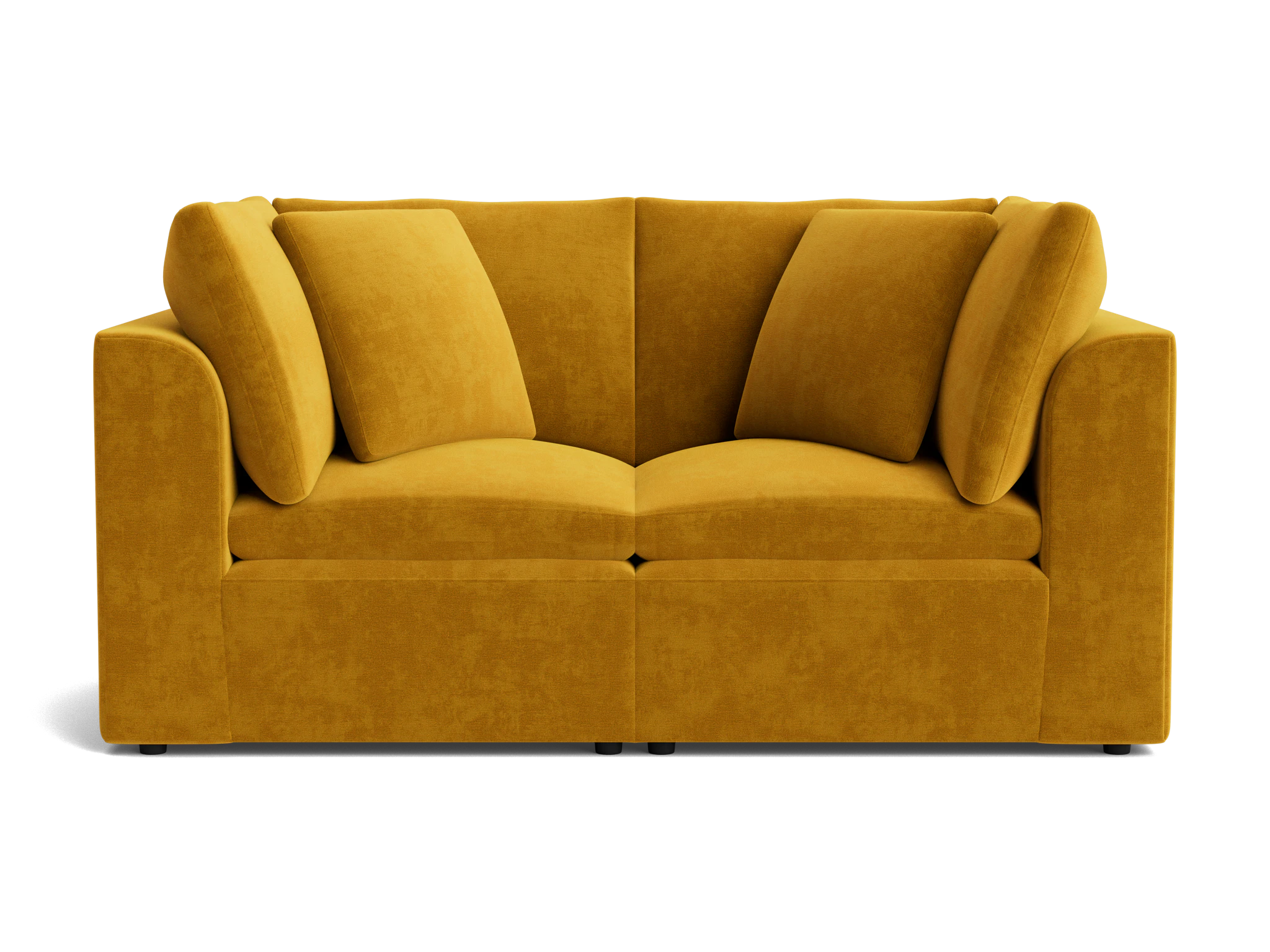 bryant petite modular loveseat harper amber gold