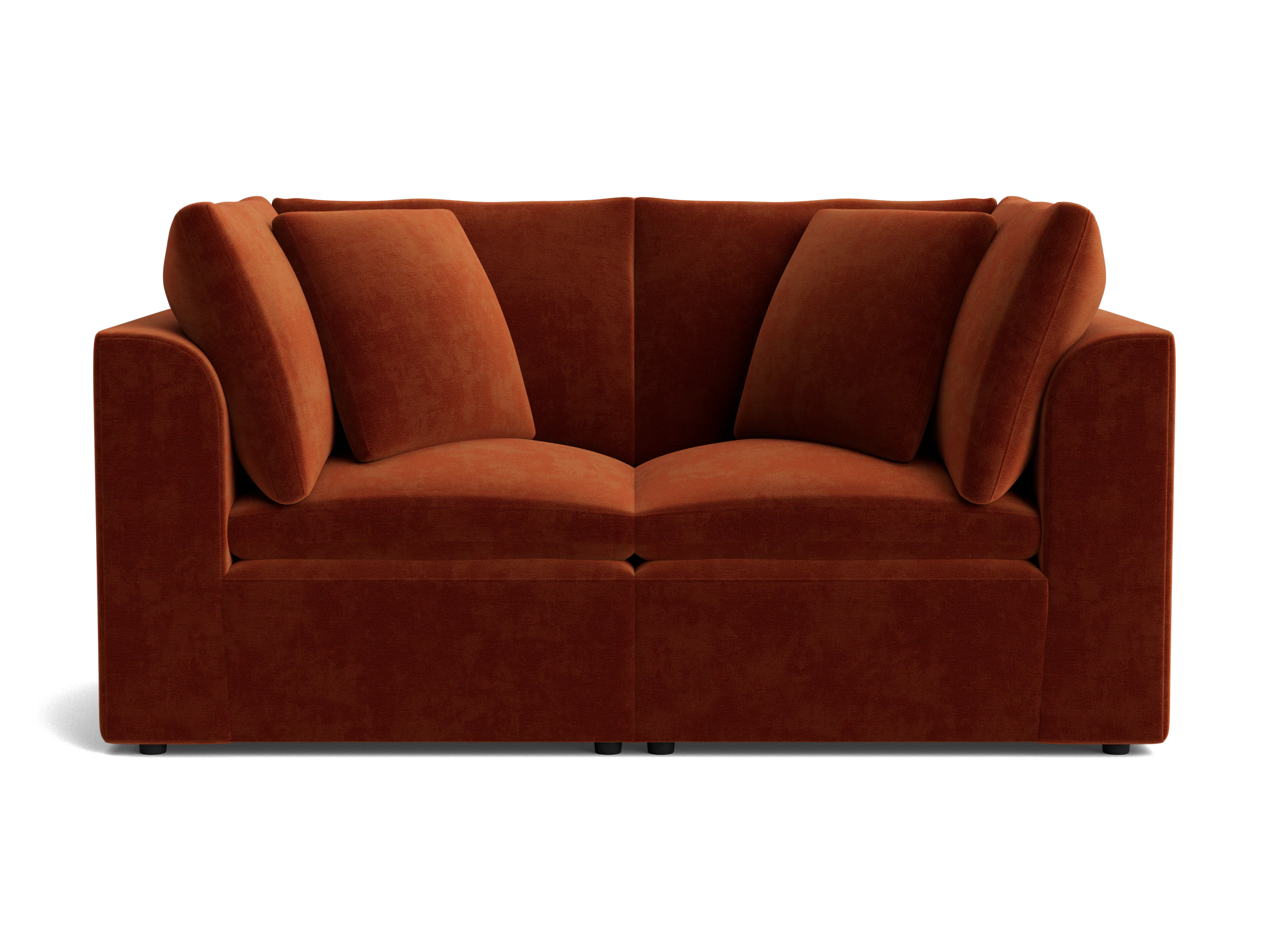 bryant petite modular loveseat harper cinnamon