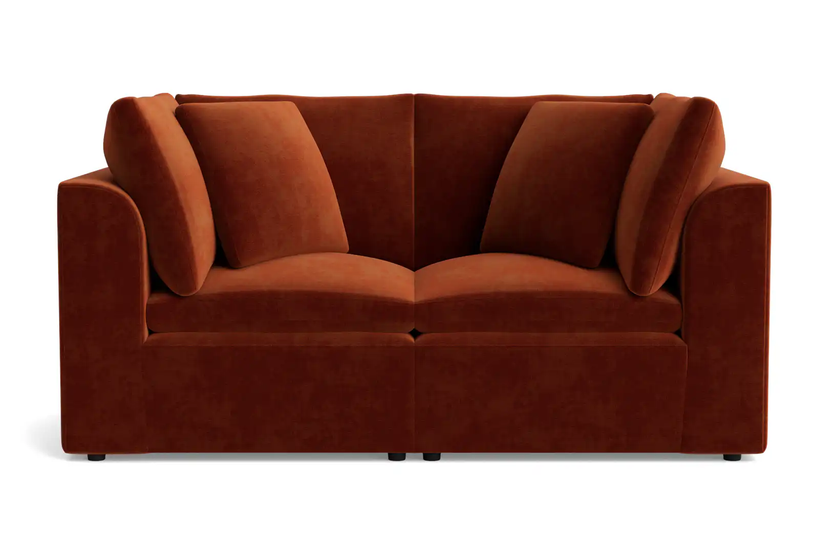 bryant petite modular loveseat harper cinnamon