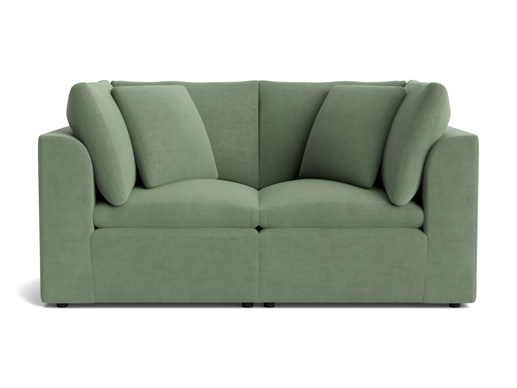 bryant petite modular loveseat royale sage