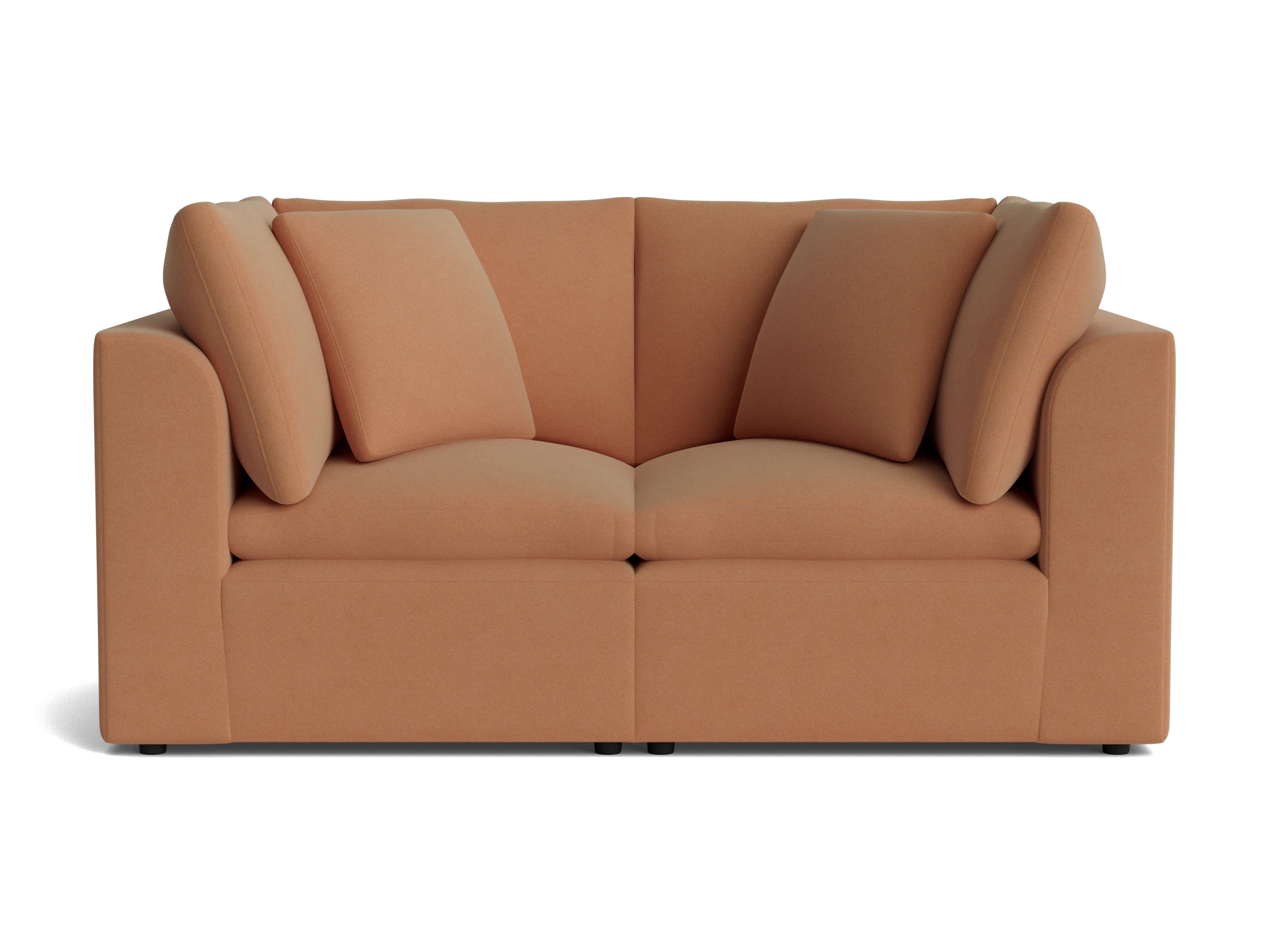 bryant petite modular loveseat royale pantone mocha mousse