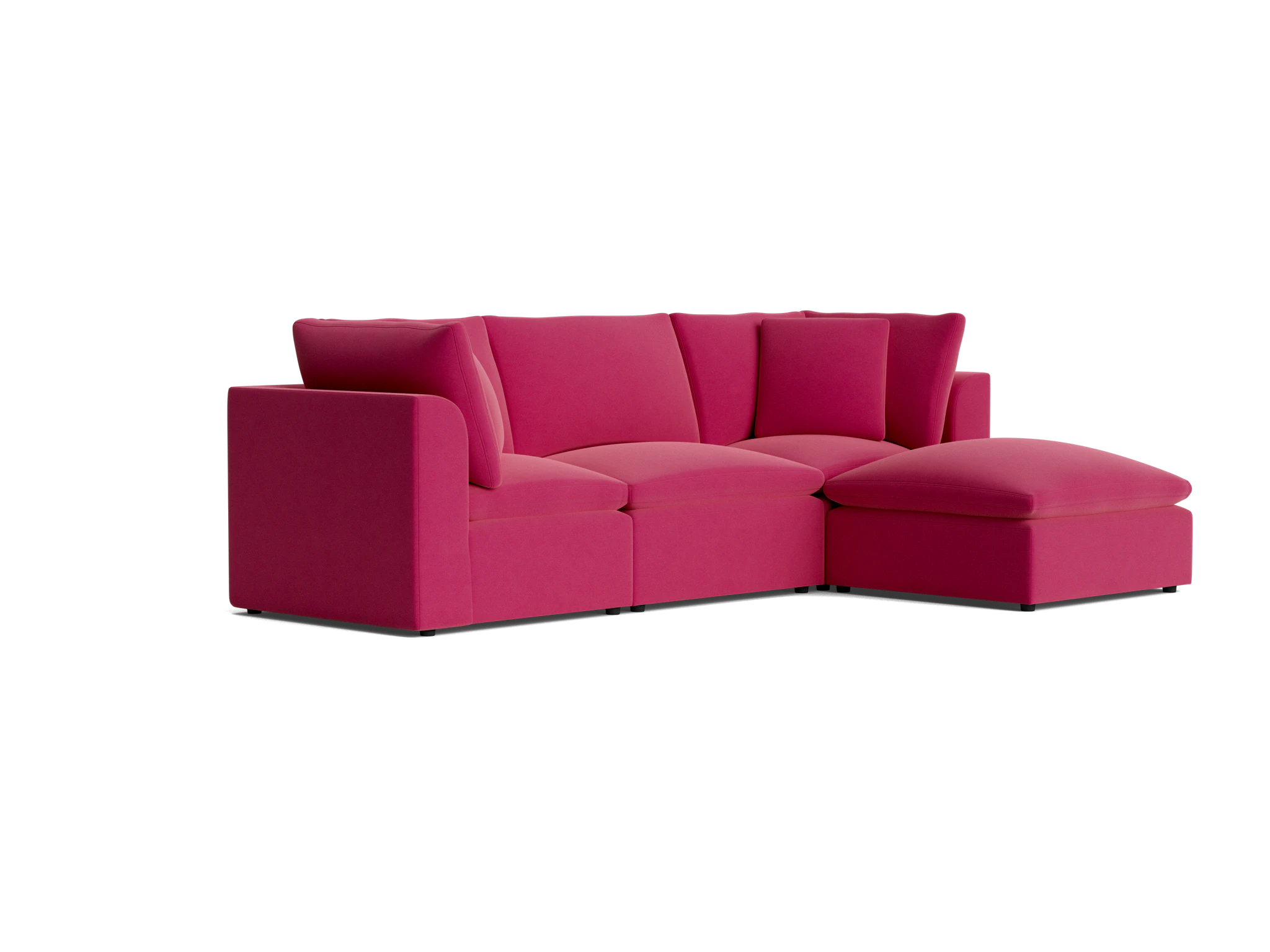 bryant petite modular sectional royale berry