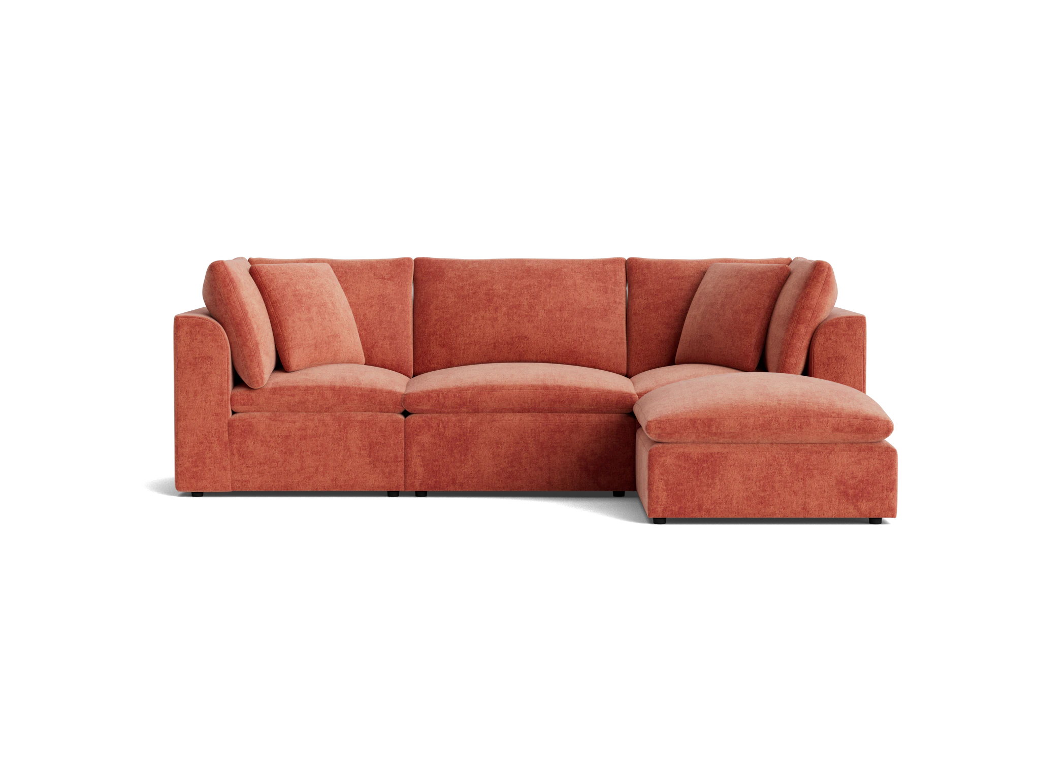 bryant petite modular sectional plush terra rose