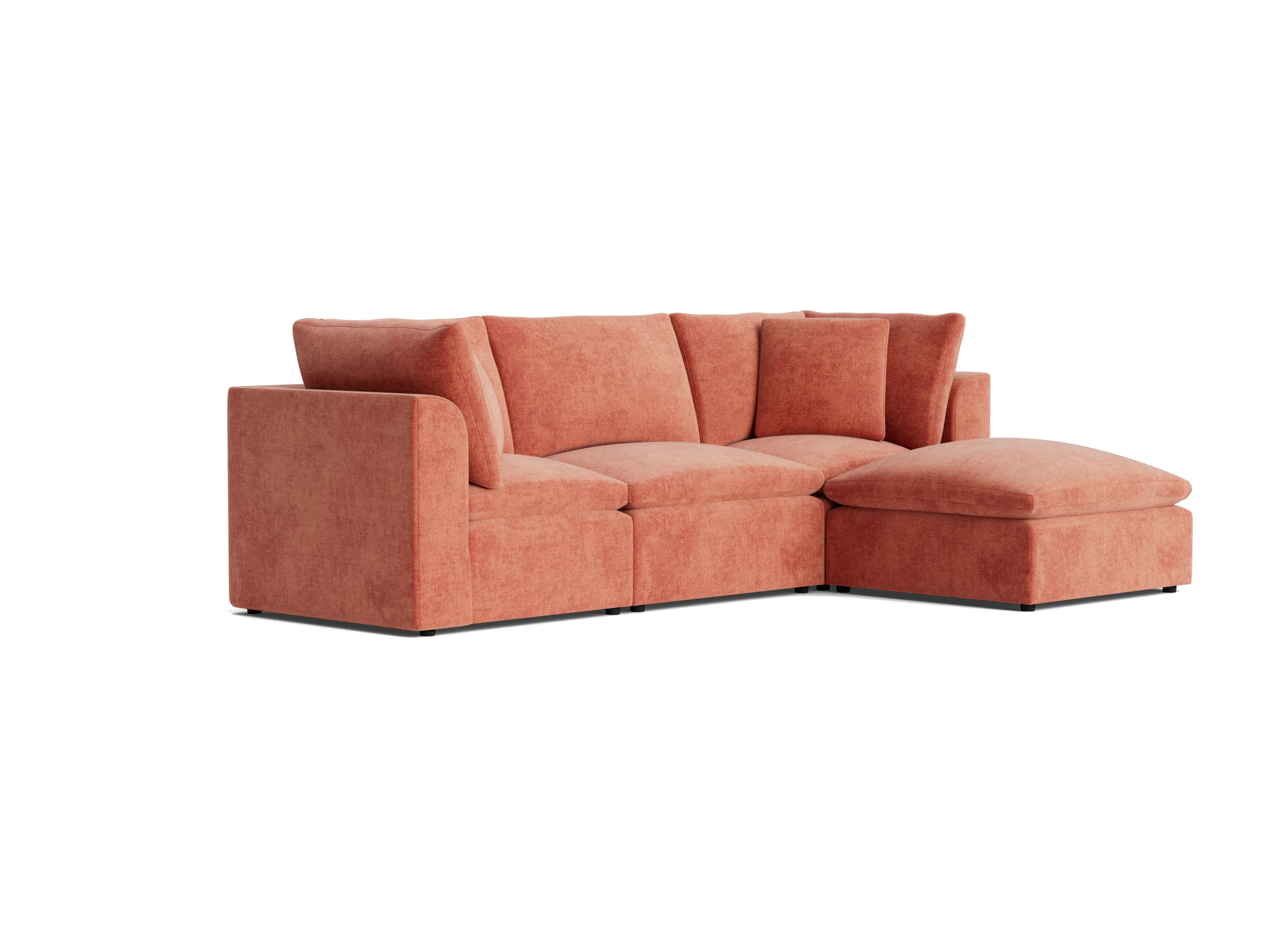 bryant petite modular sectional plush terra rose