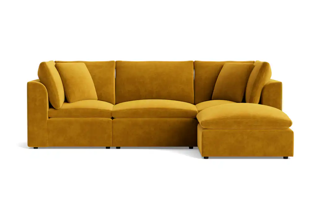 bryant petite modular sectional harper amber gold