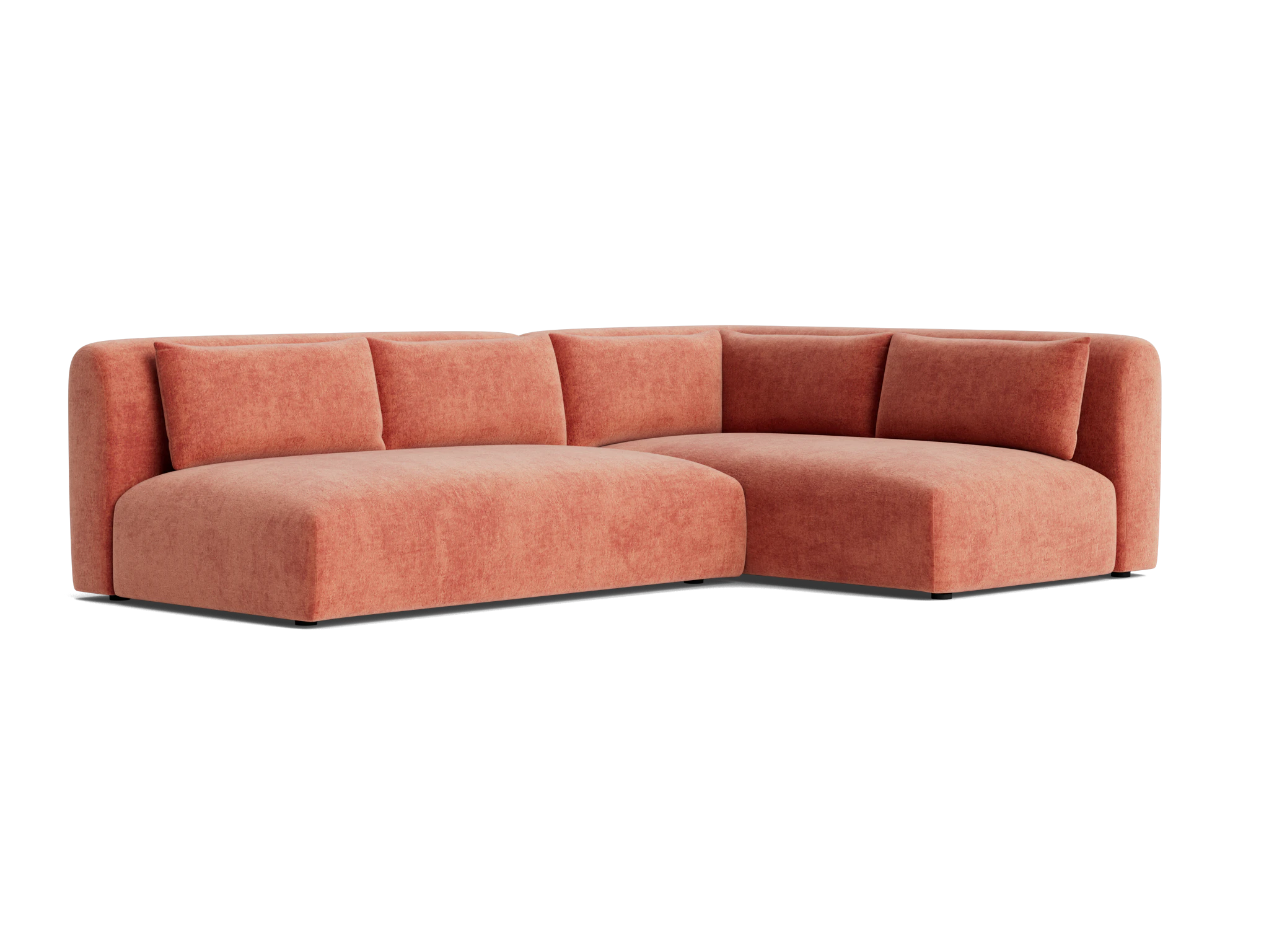 carin sectional plush terra rose