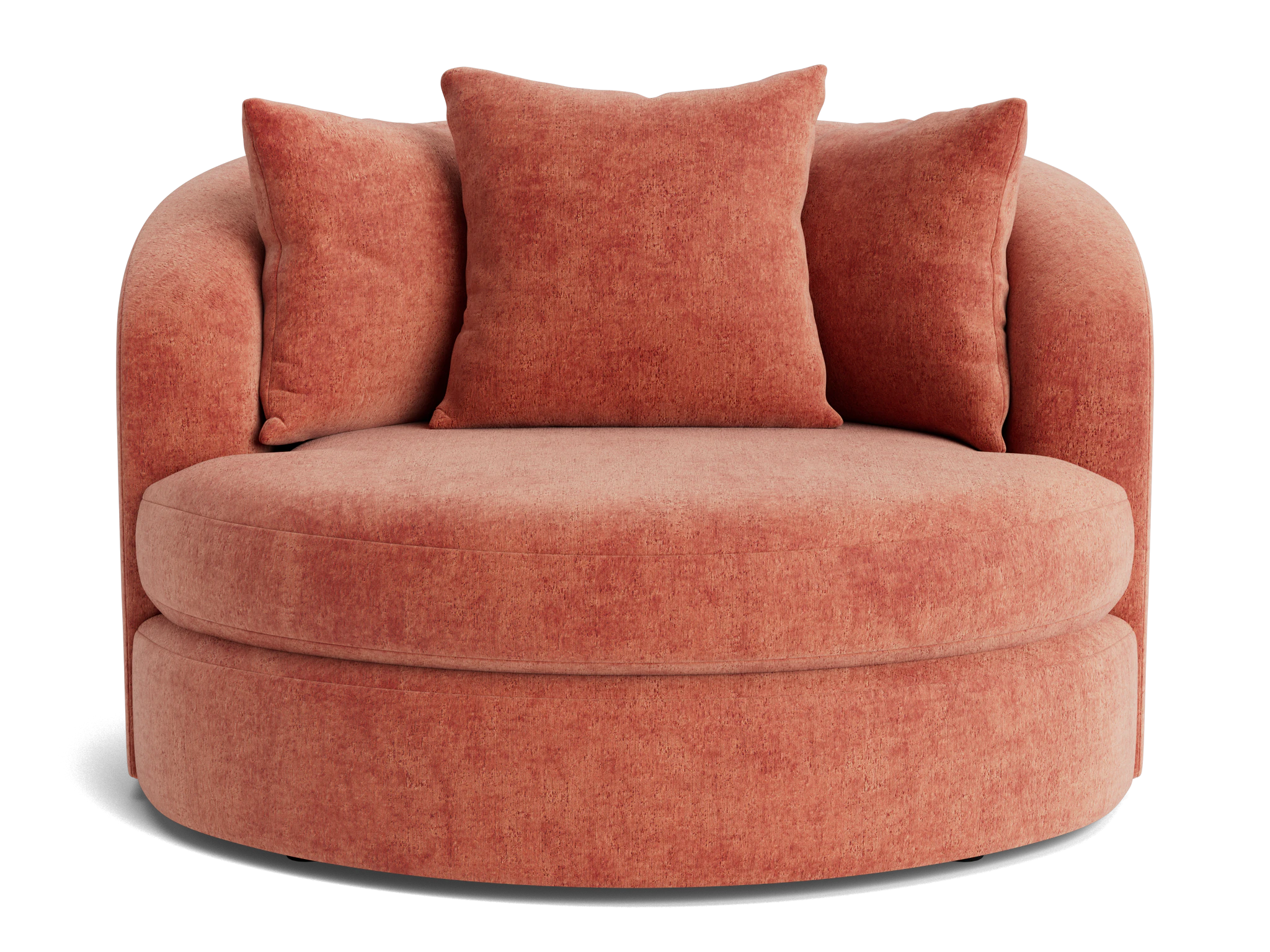 amelia grand swivel chair plush terra rose