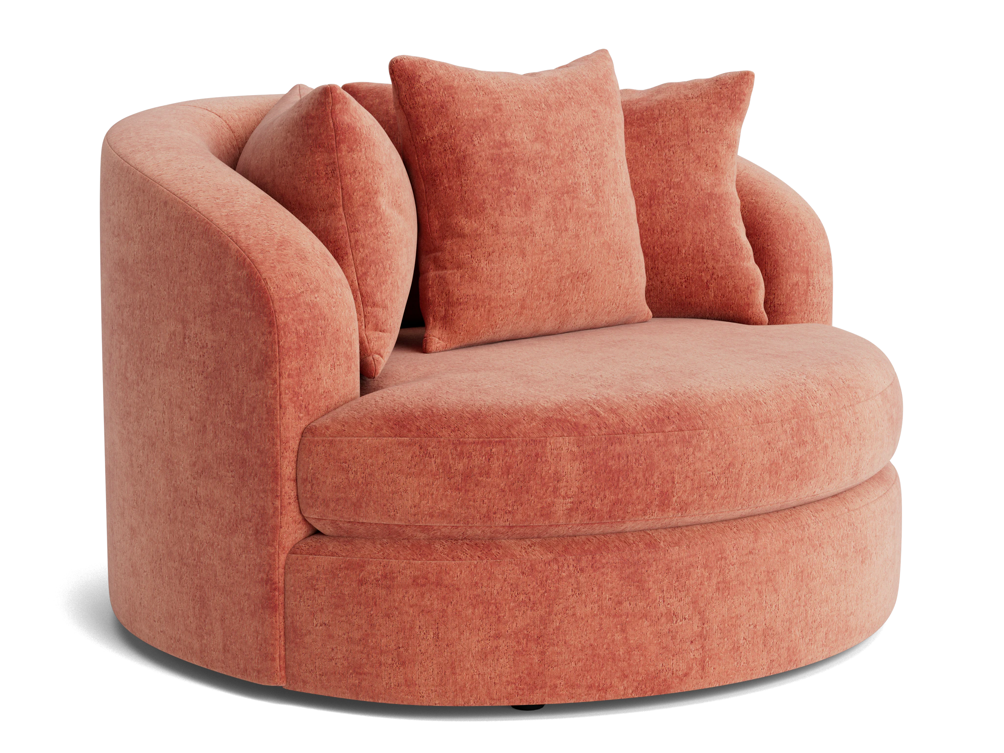 amelia grand swivel chair plush terra rose