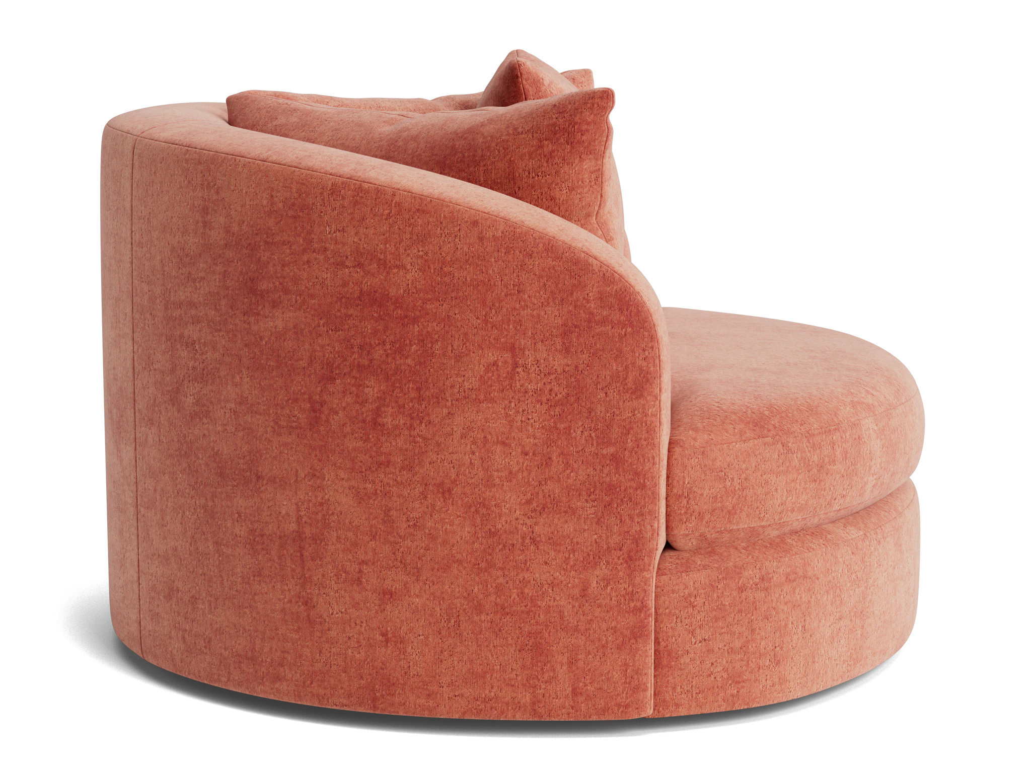 amelia grand swivel chair plush terra rose
