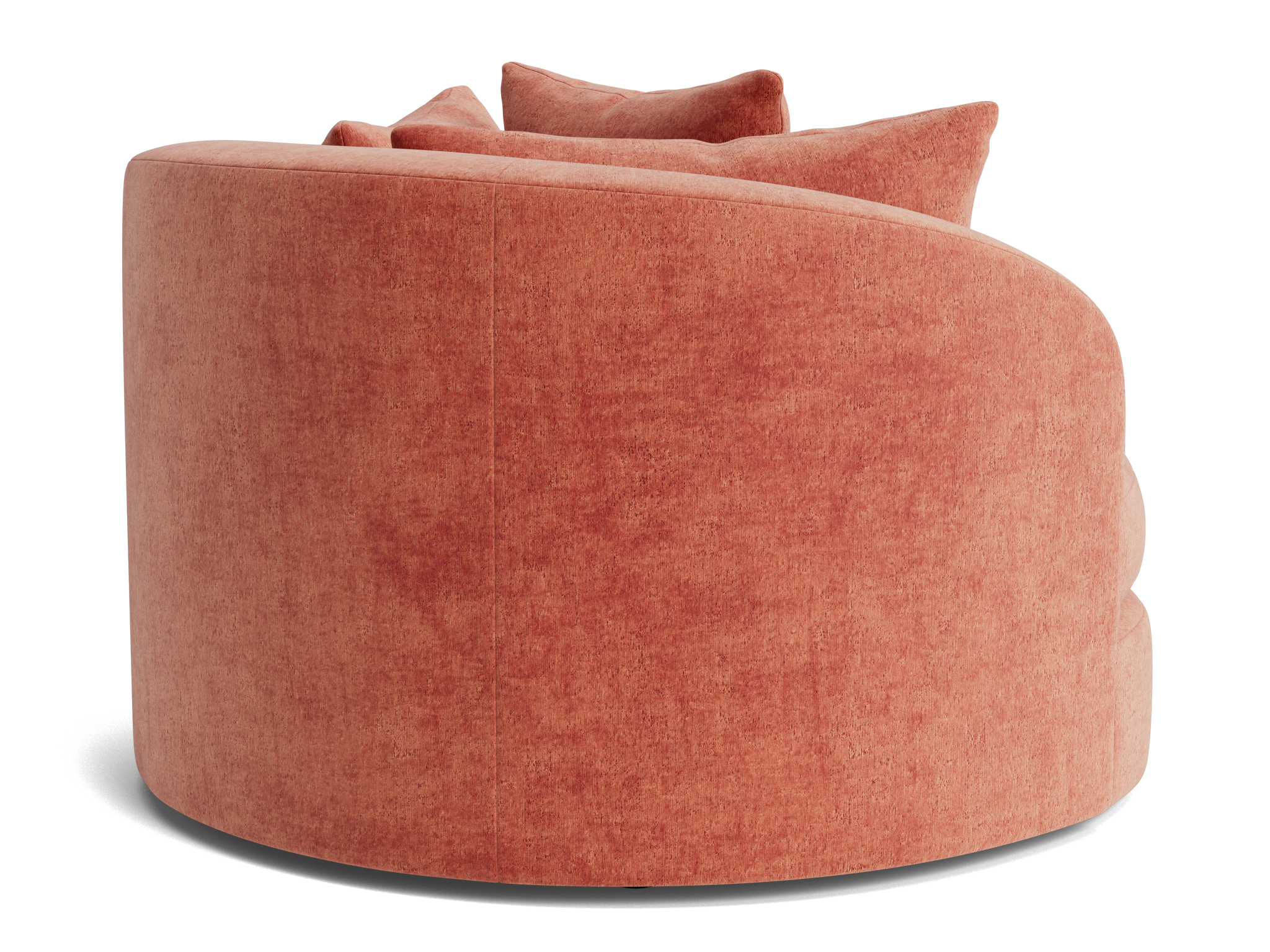 amelia grand swivel chair plush terra rose