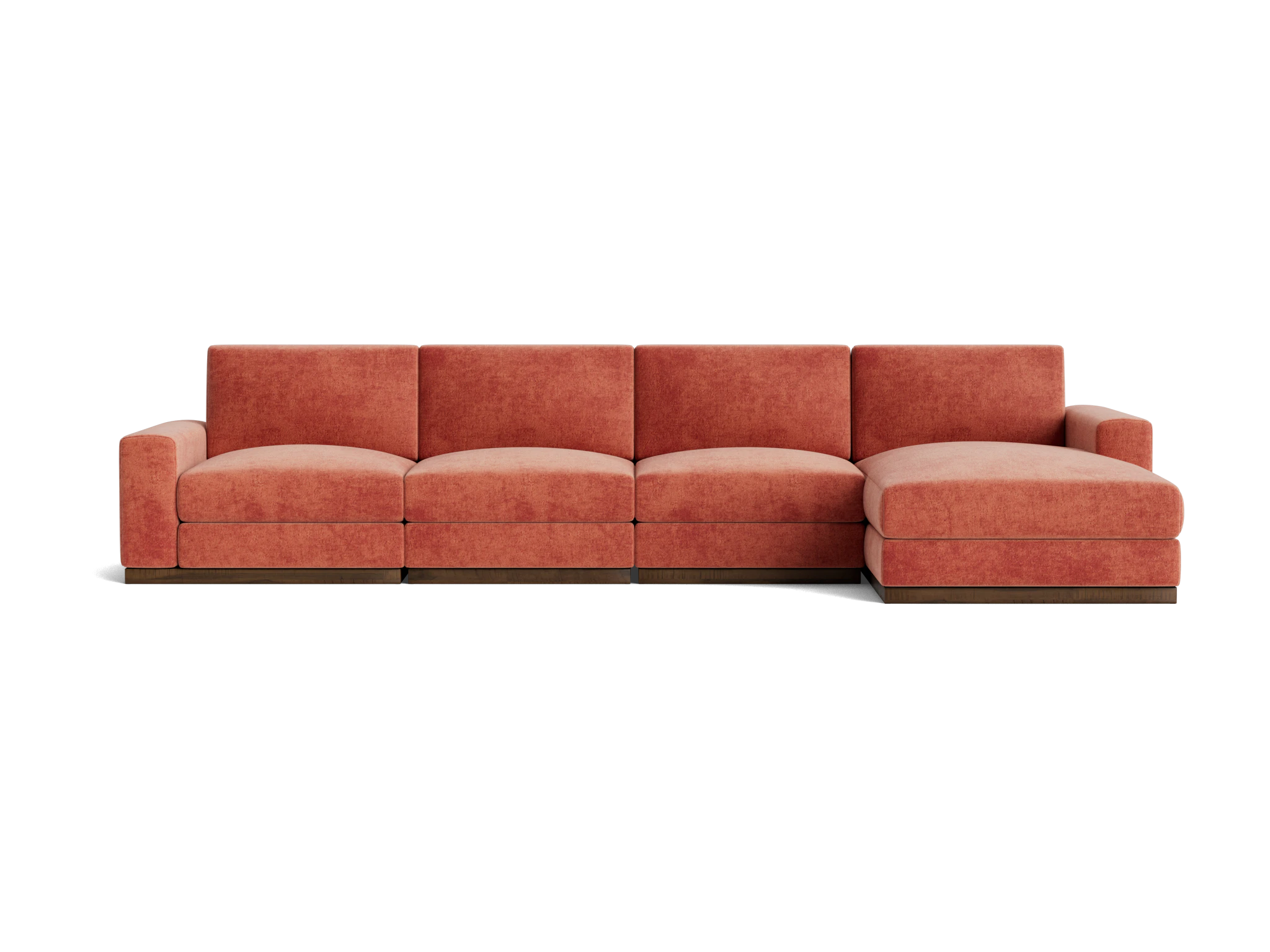 holt modular grand chaise sectional plush terra rose