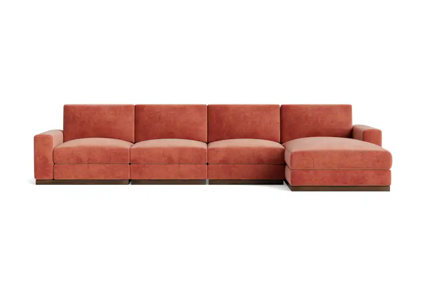 holt modular grand chaise sectional plush terra rose