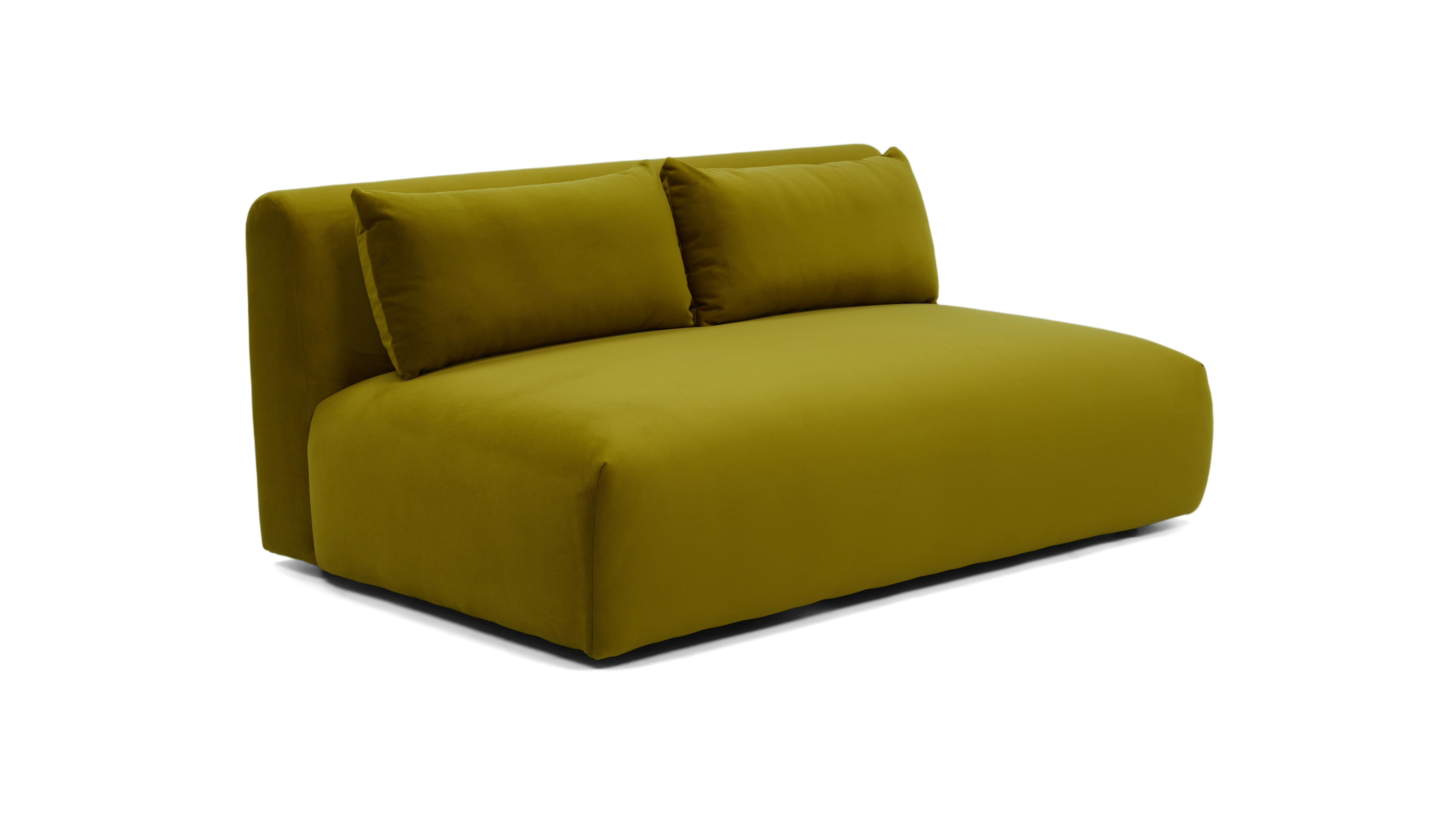 carin armless loveseat royale apple