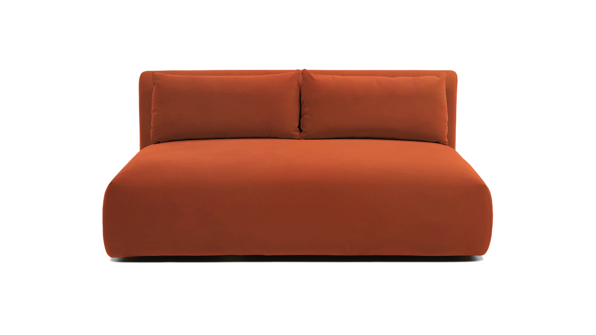 carin armless loveseat plush terra rose