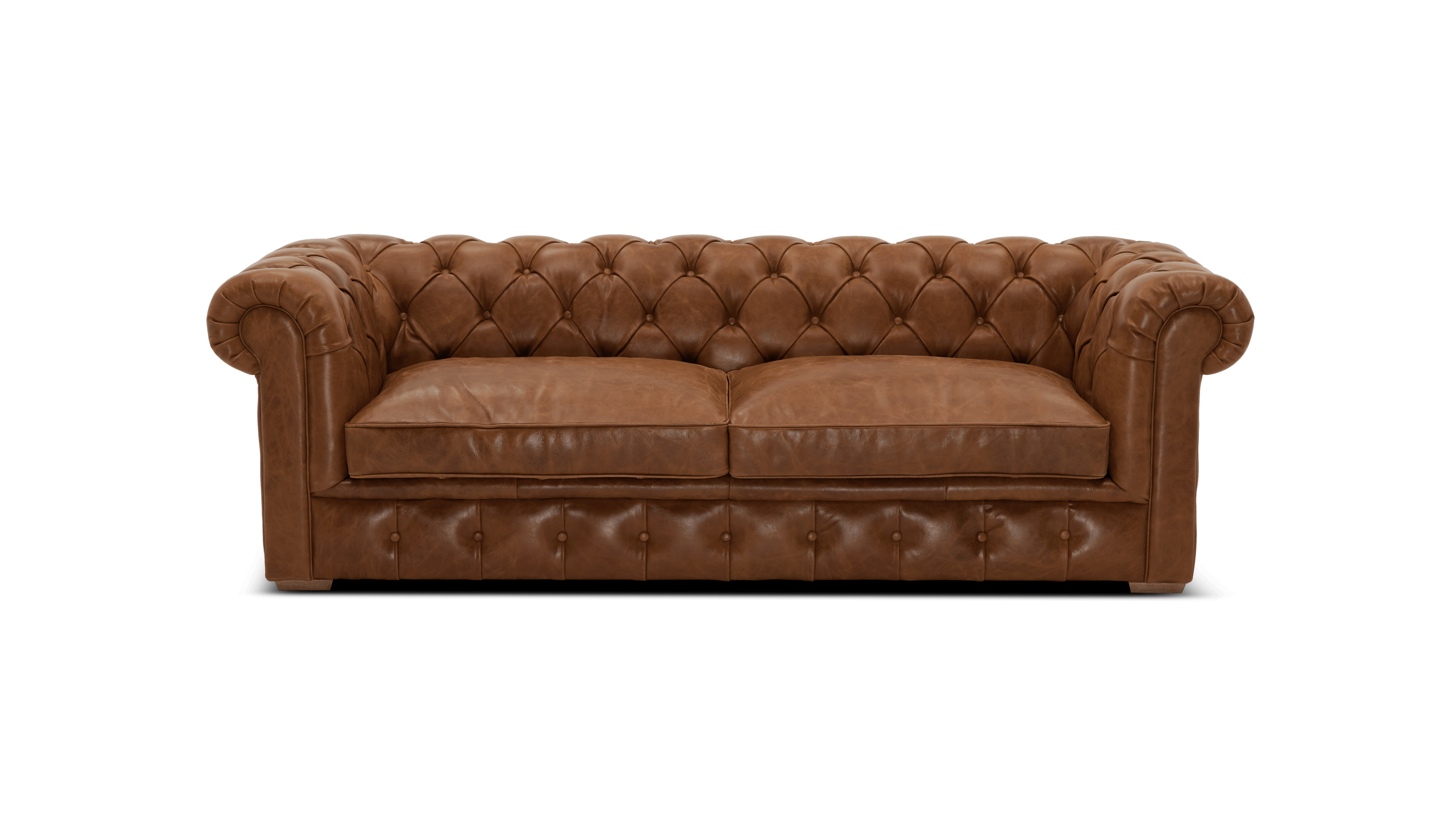 vntgcml clayton leather sofa vintage camel