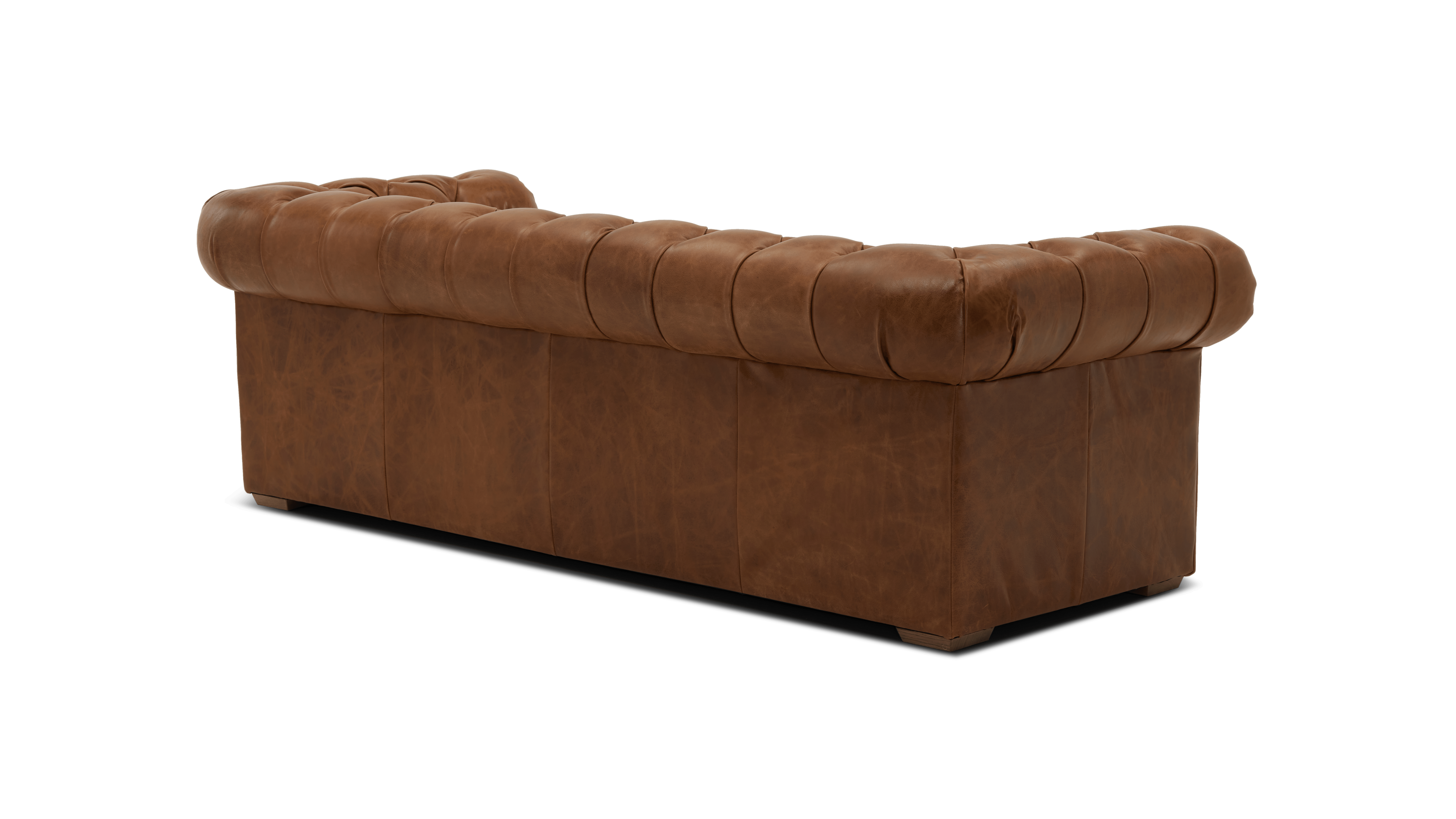 vntgcml clayton leather sofa vintage camel