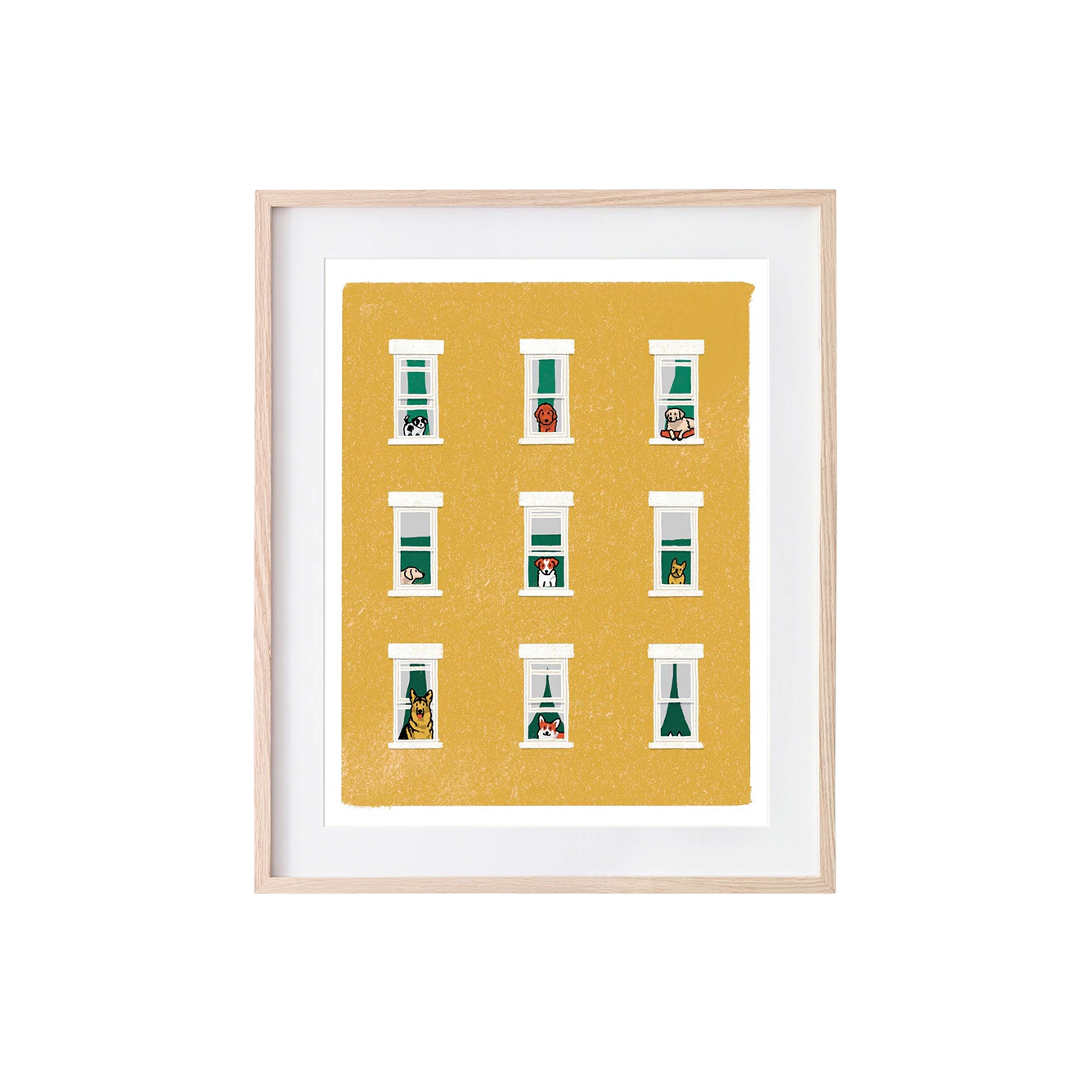 Dogs In The Windows Art Print