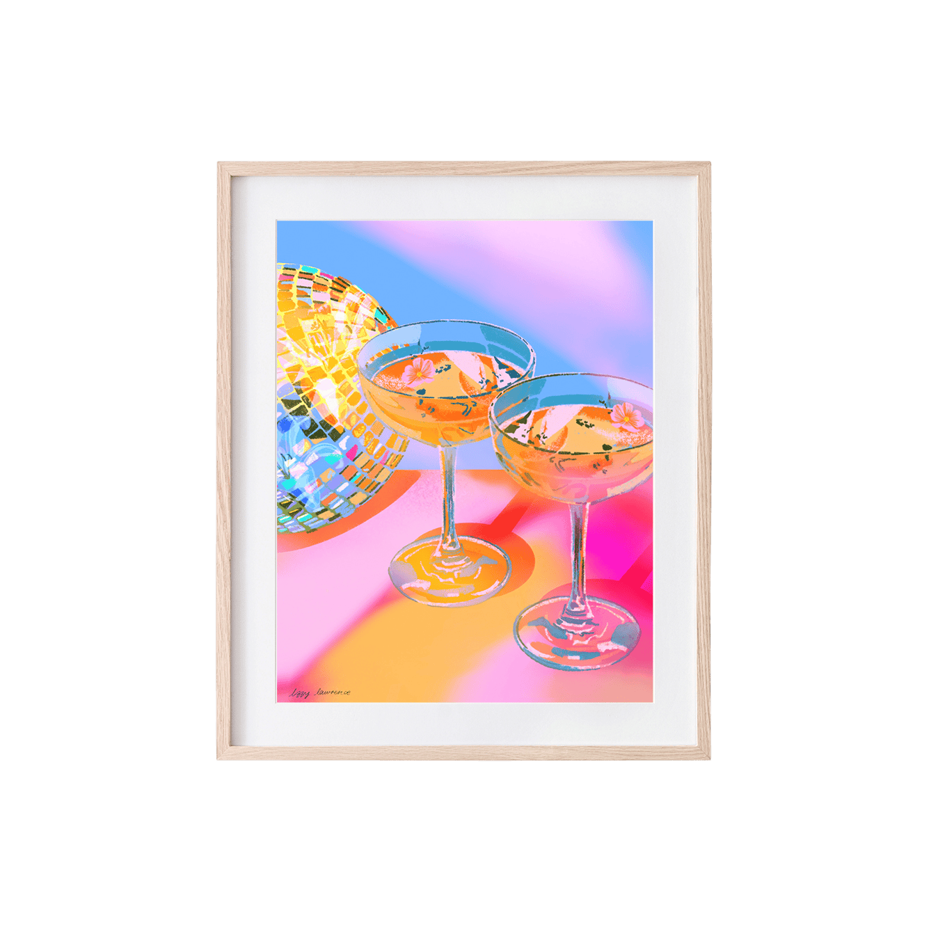 disco cocktail art print