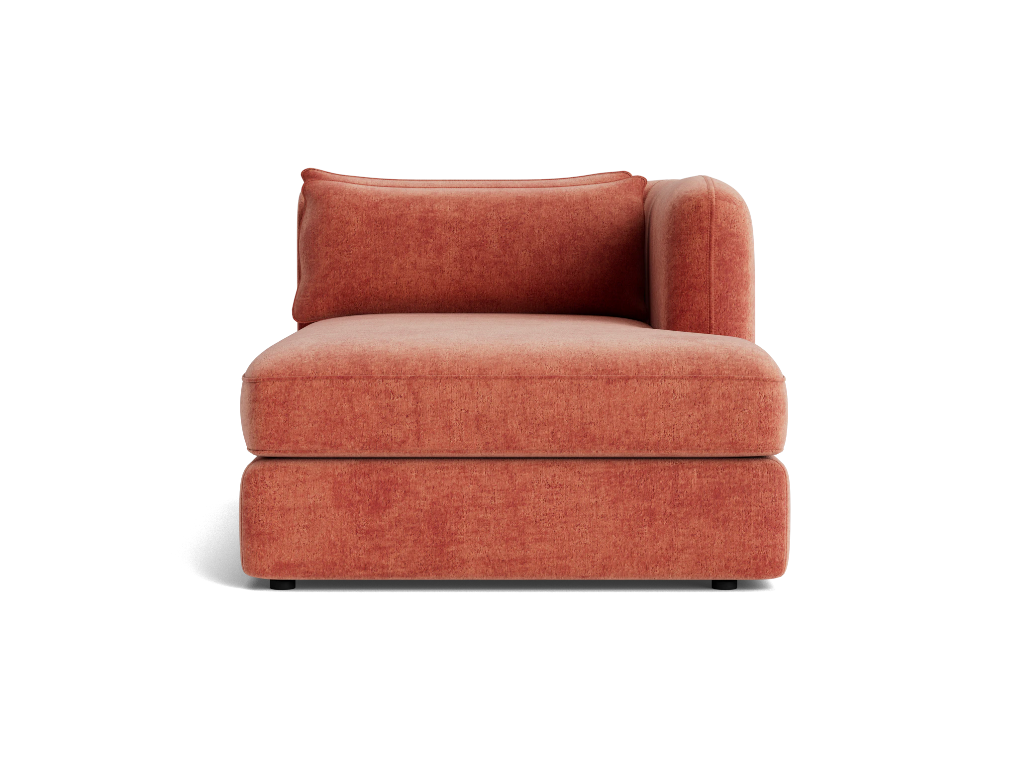 sebastian single arm chaise plush terra rose