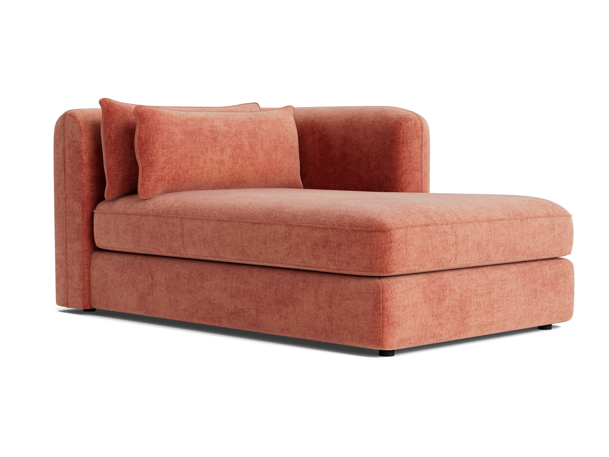 sebastian single arm chaise plush terra rose