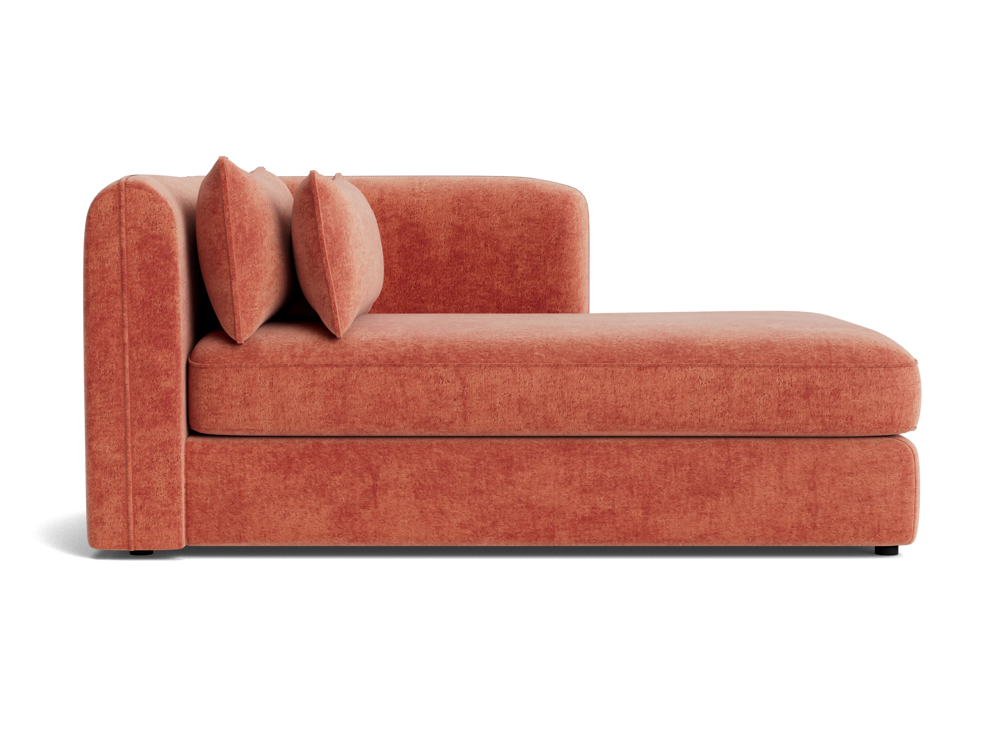 sebastian single arm chaise plush terra rose