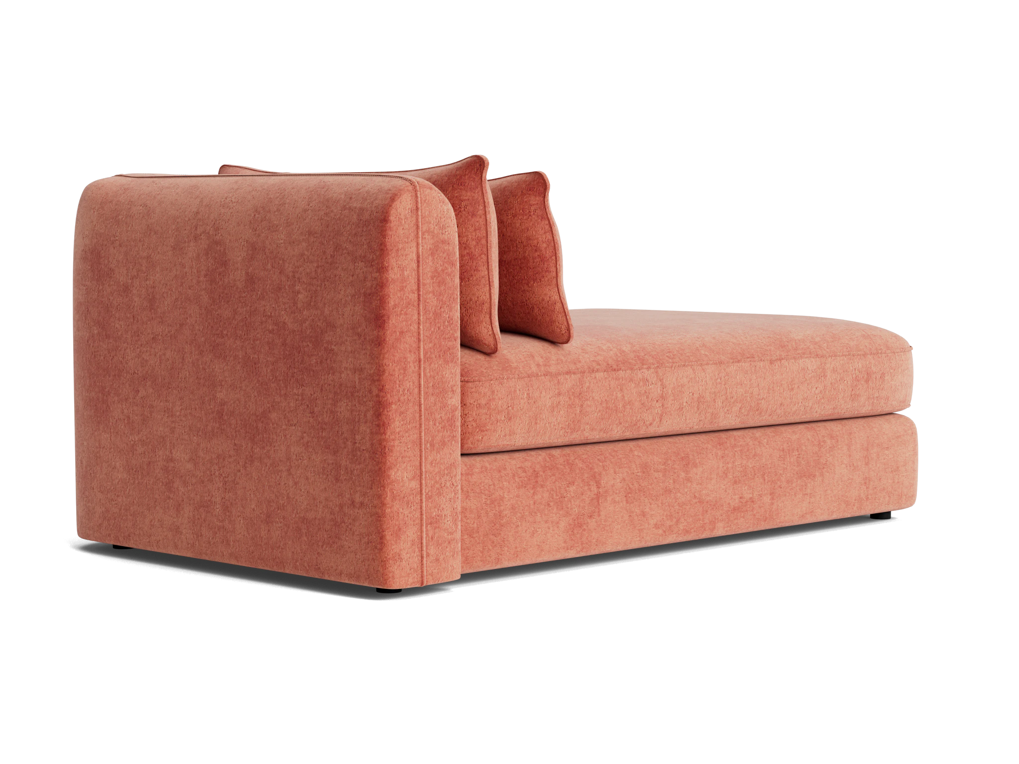 sebastian single arm chaise plush terra rose
