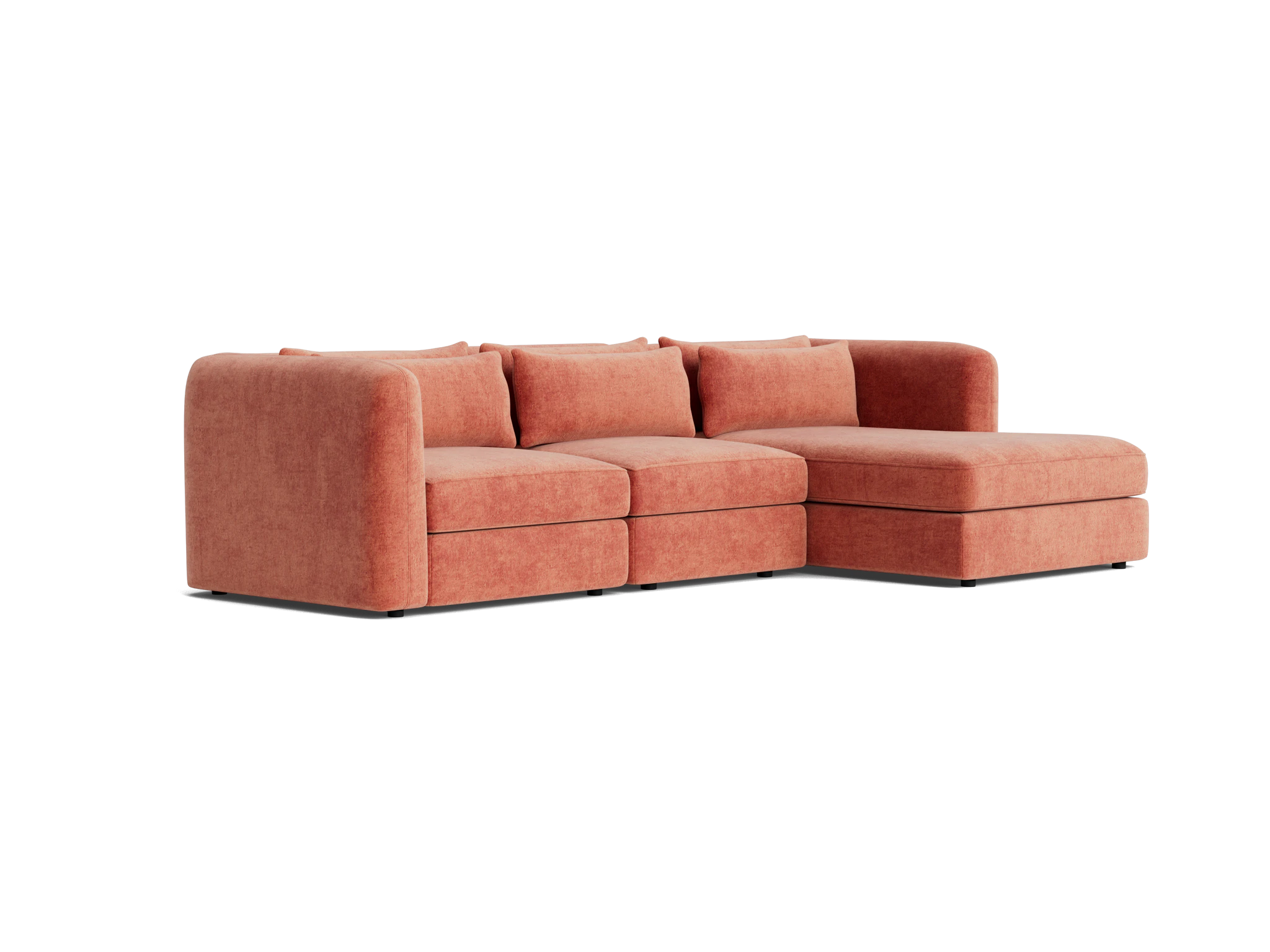 sebastian modular chaise sectional plush terra rose