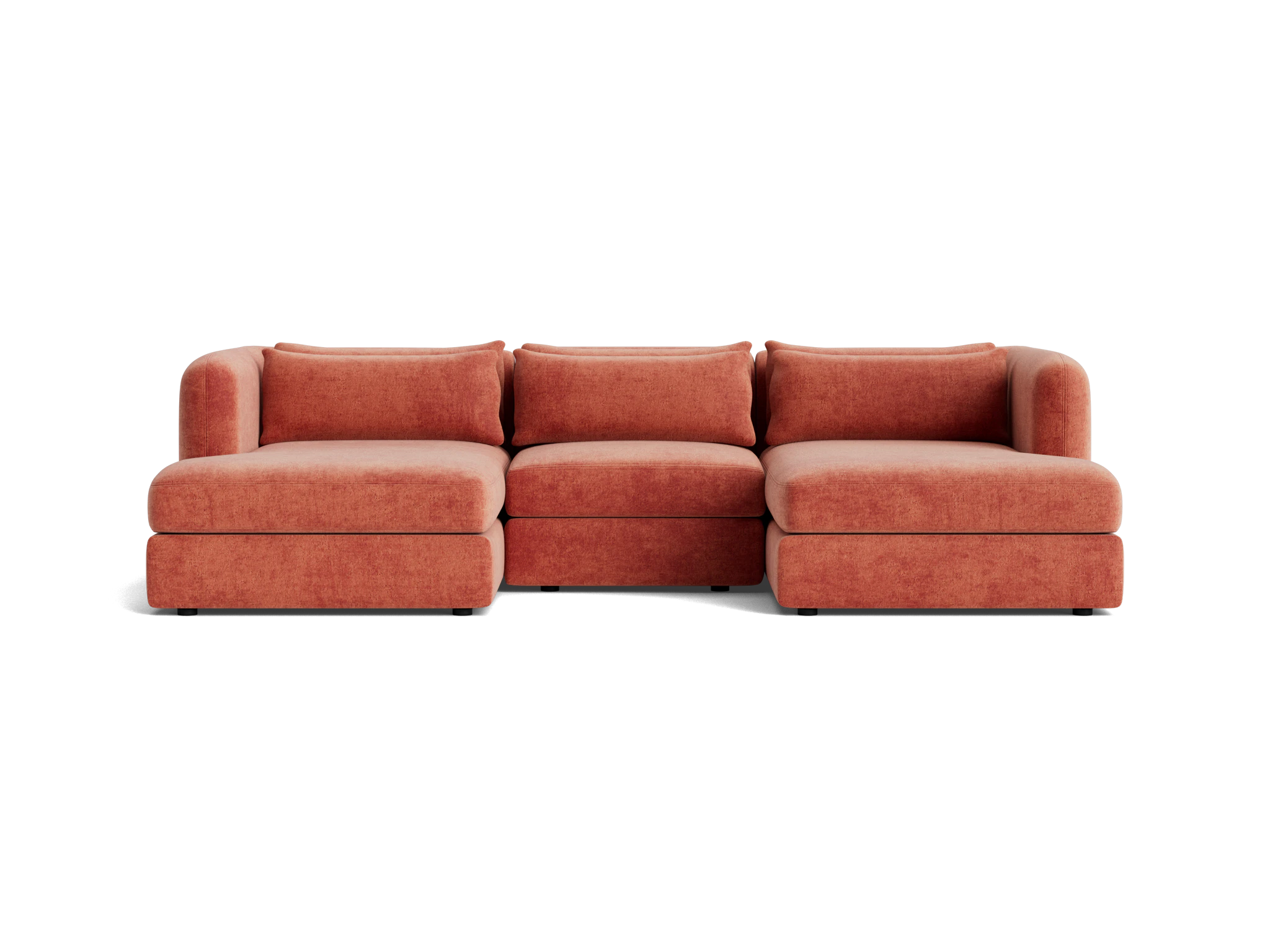 sebastian modular chaise sectional plush terra rose