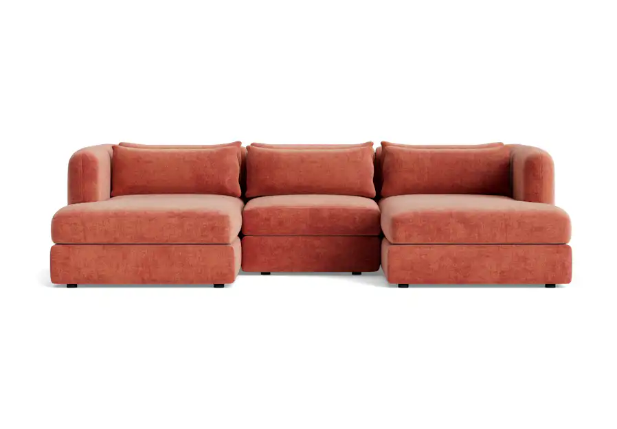 sebastian modular chaise sectional plush terra rose