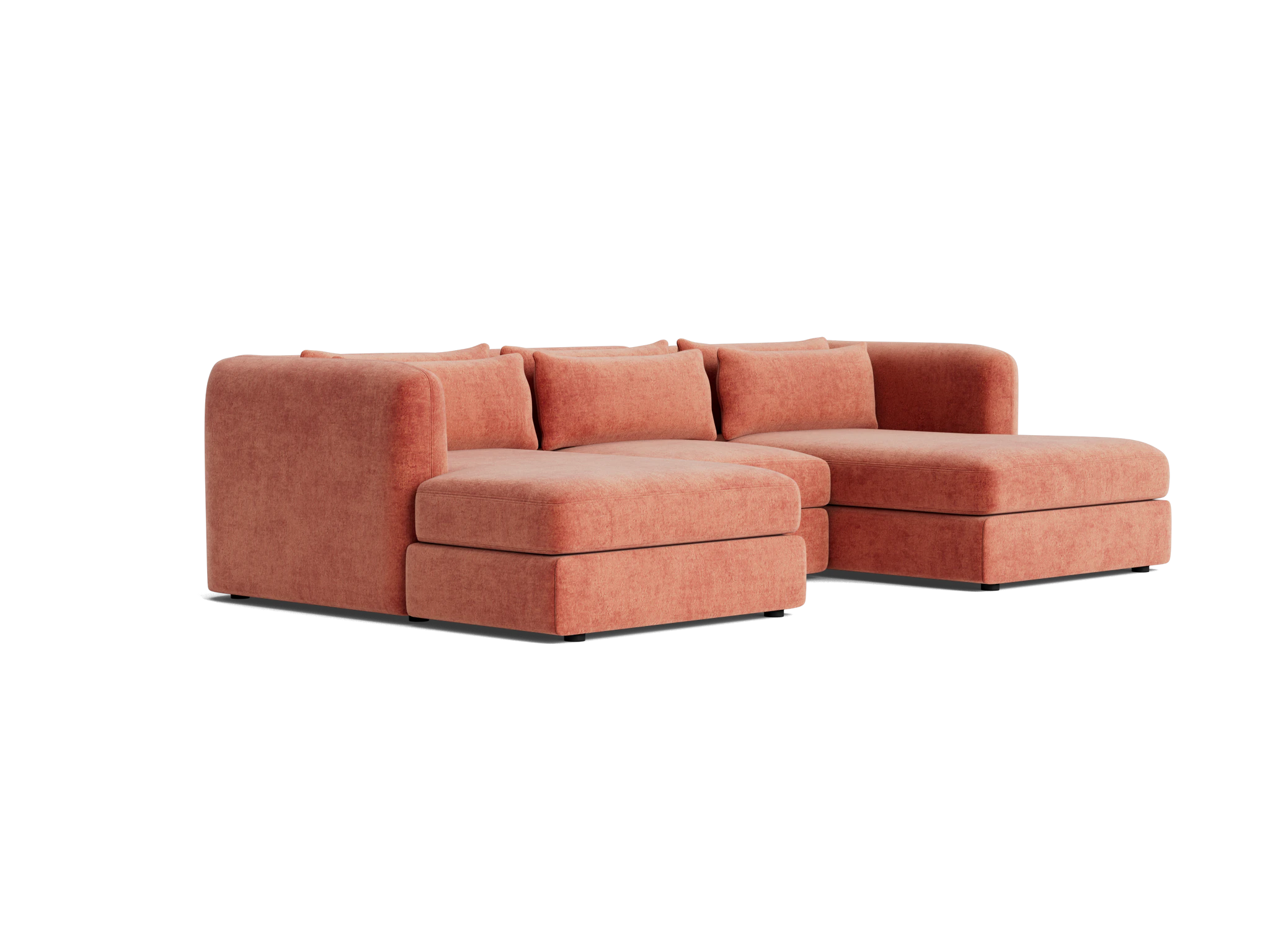 sebastian modular chaise sectional plush terra rose