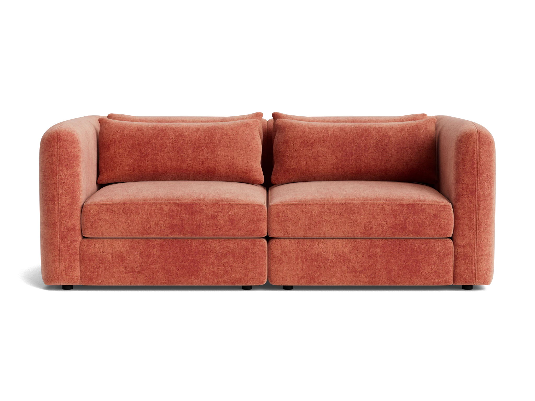 sebastian modular loveseat plush terra rose