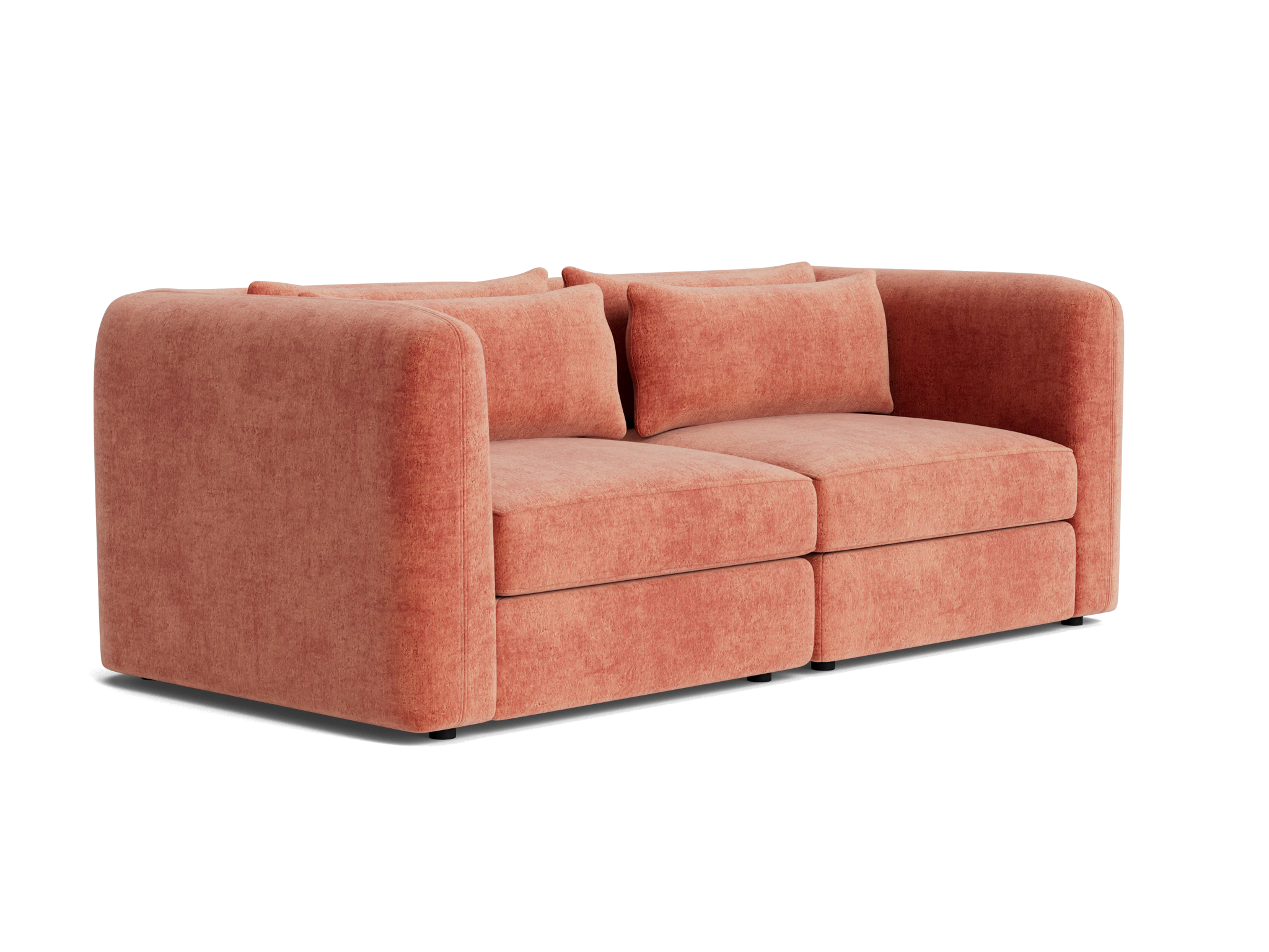 sebastian modular loveseat plush terra rose