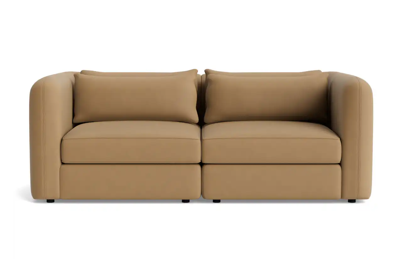 sebastian modular loveseat washed california biscuit