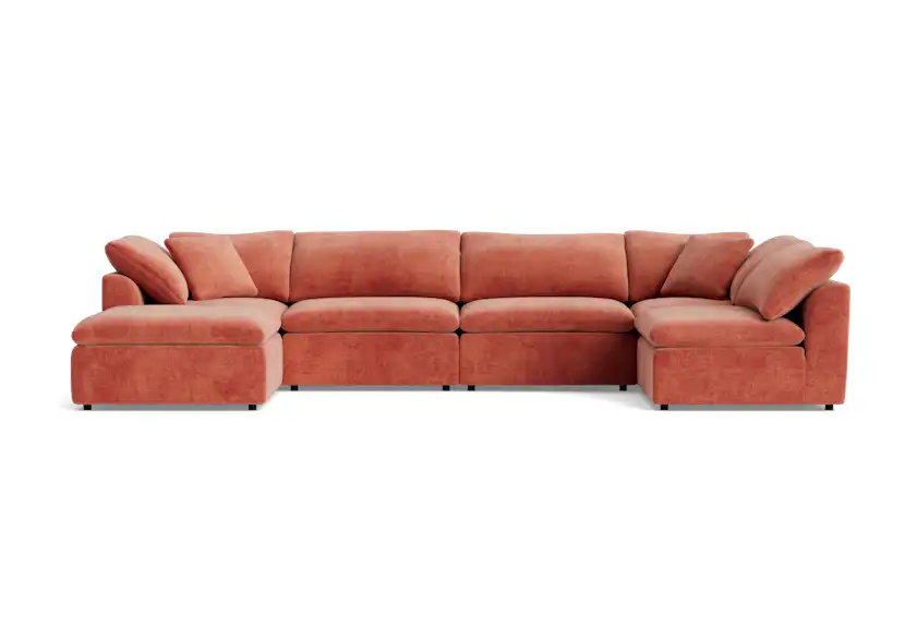 bryant modular grand sofa bumper sectional plush terra rose