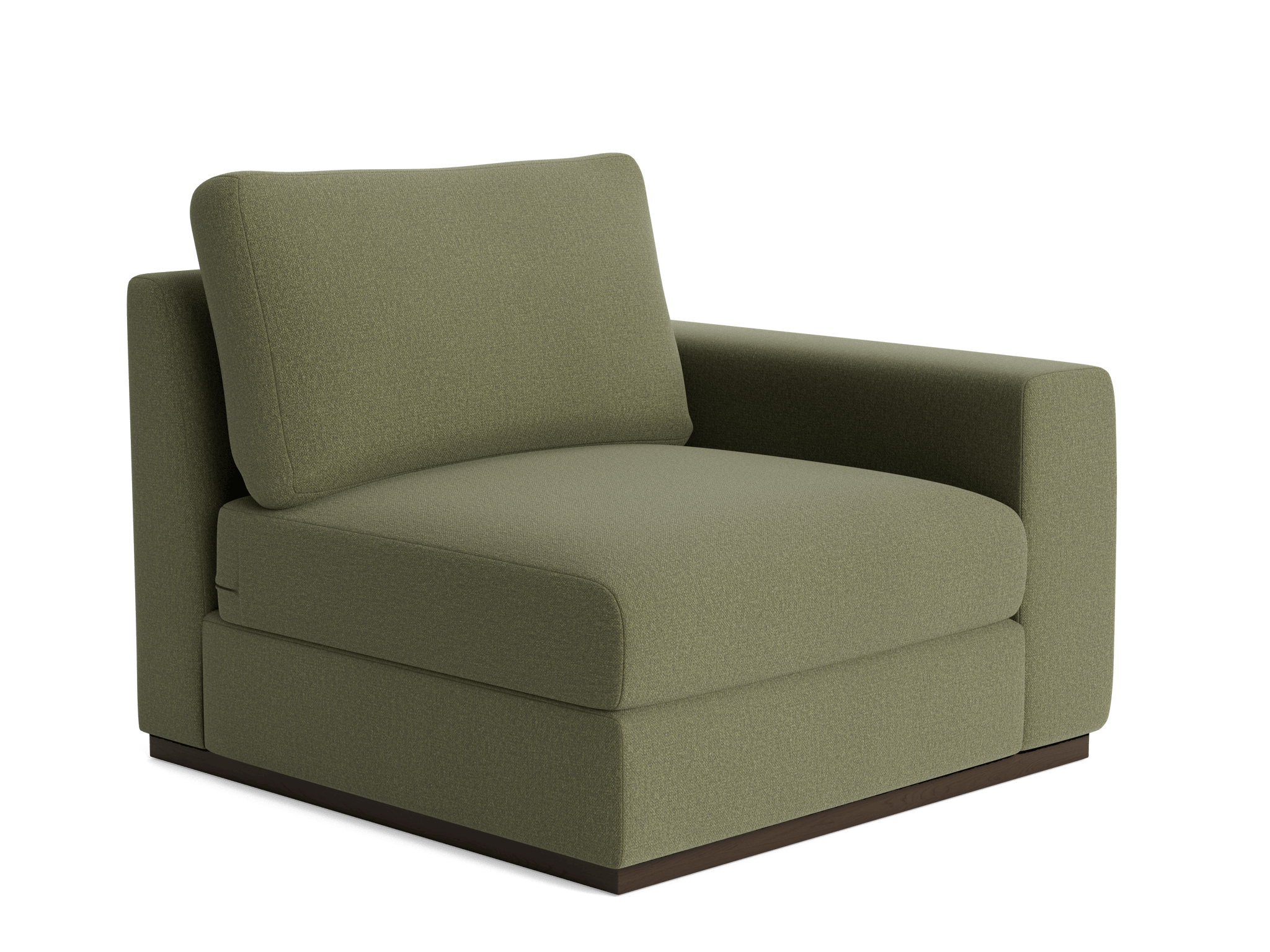holt petite single arm chair faithful olive