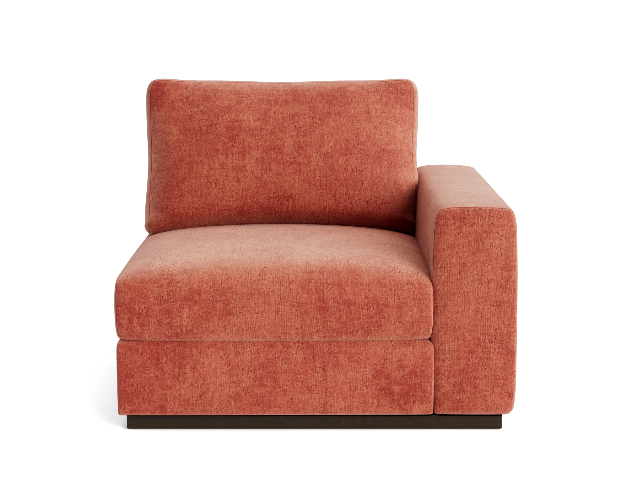 holt petite single arm chair plush terra rose