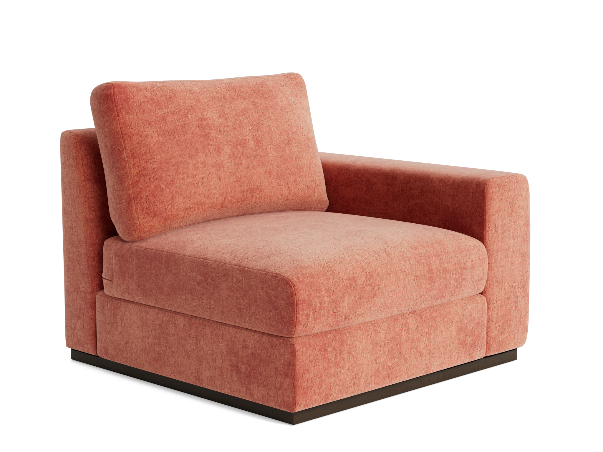 holt petite single arm chair plush terra rose