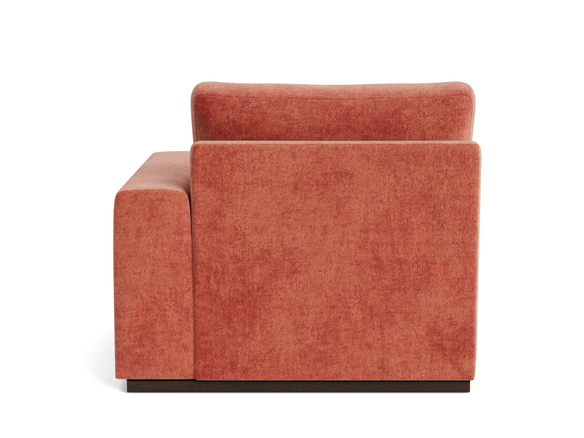 holt petite single arm chair plush terra rose