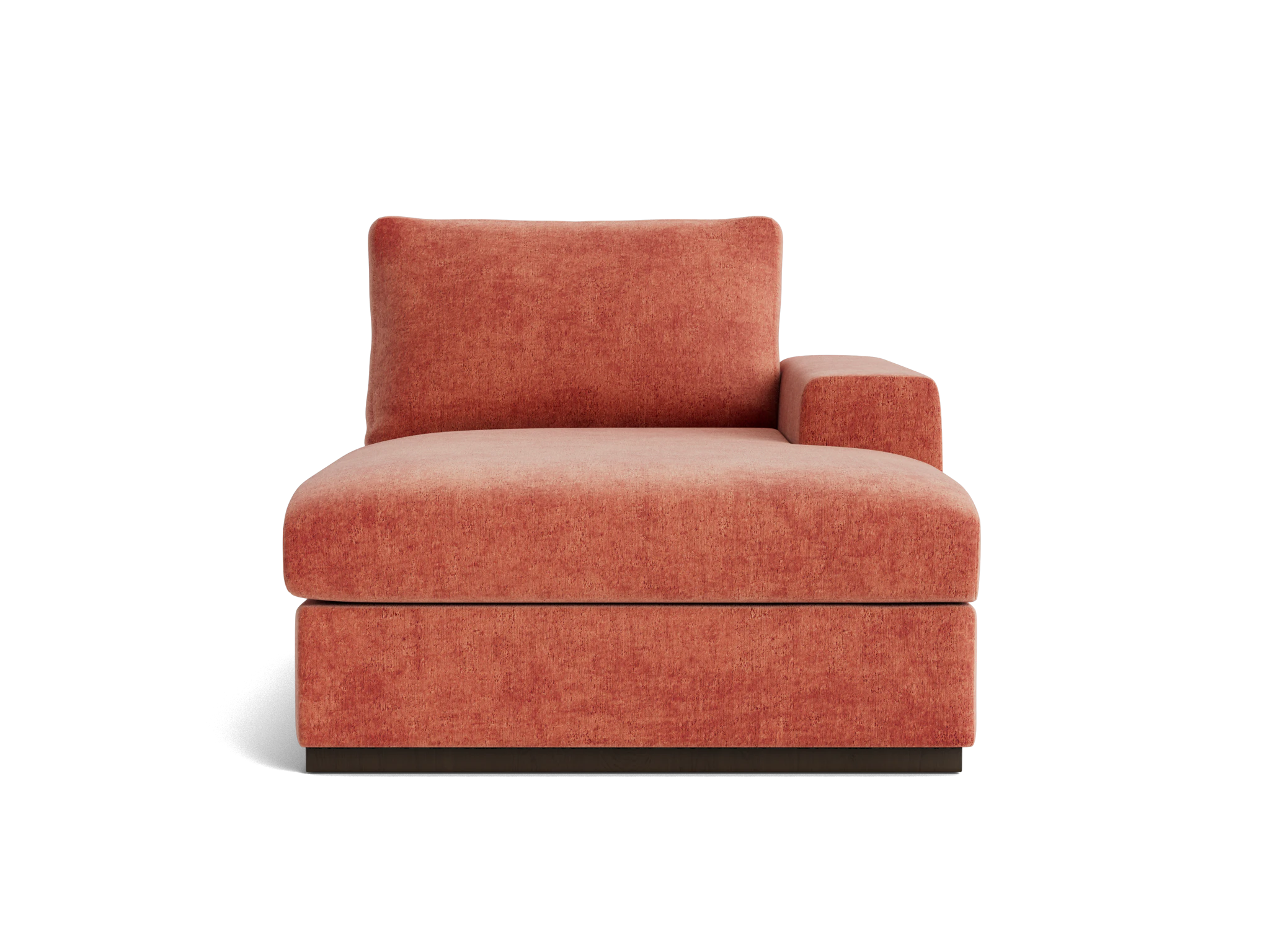 holt petite single arm chaise plush terra rose