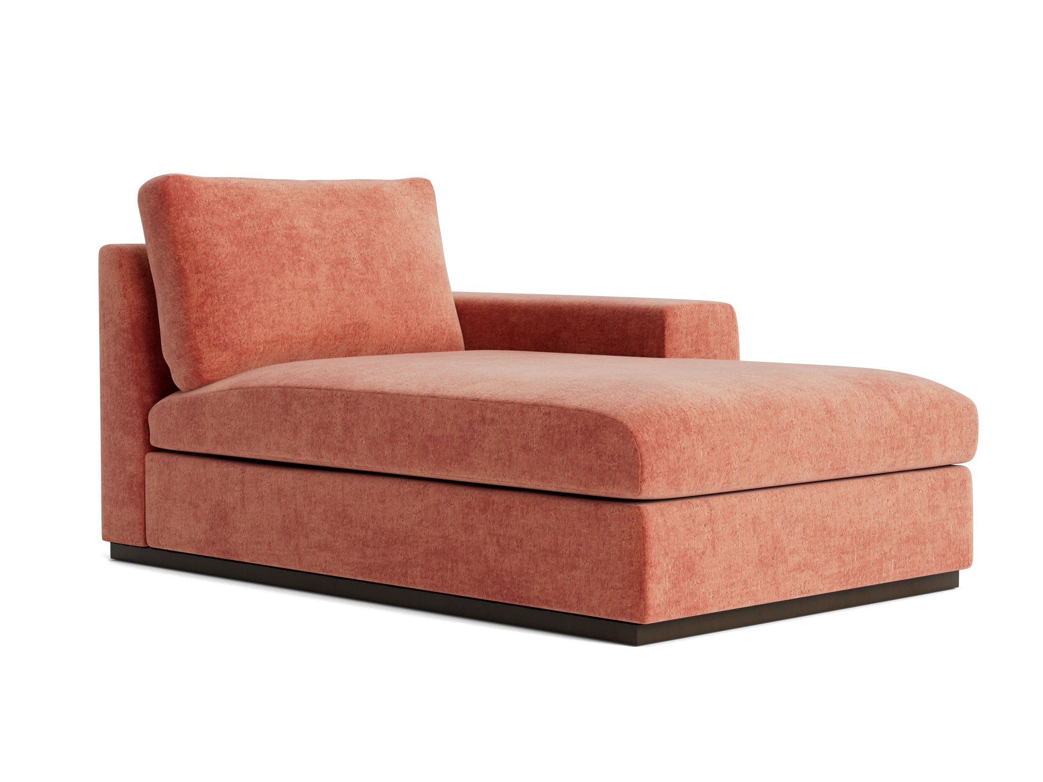 holt petite single arm chaise plush terra rose