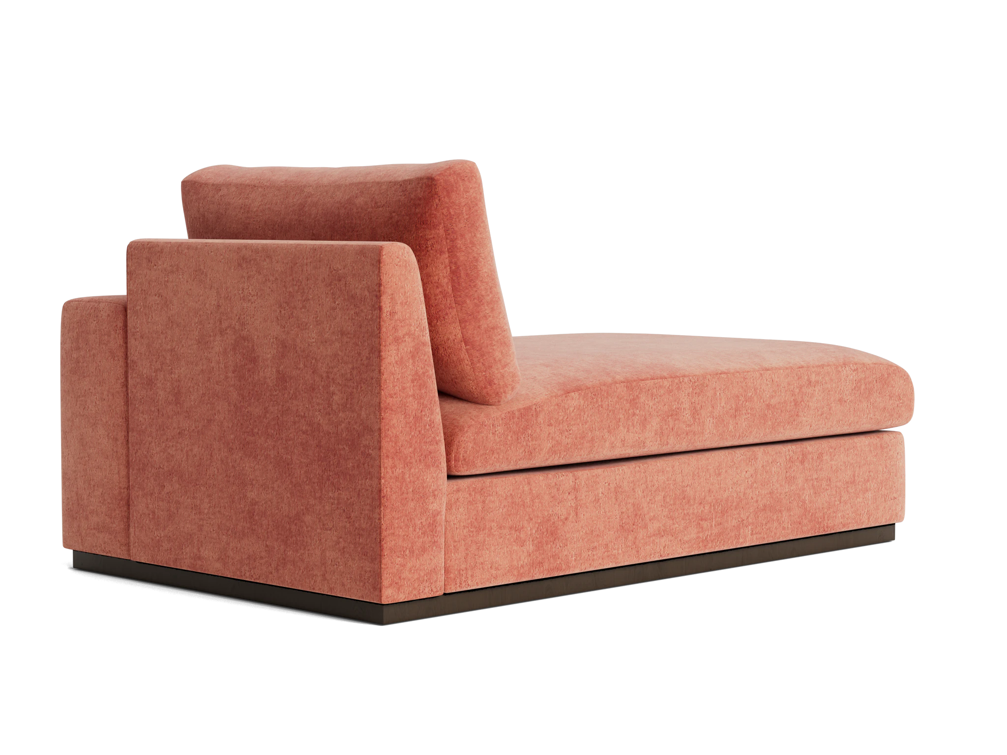 holt petite single arm chaise plush terra rose