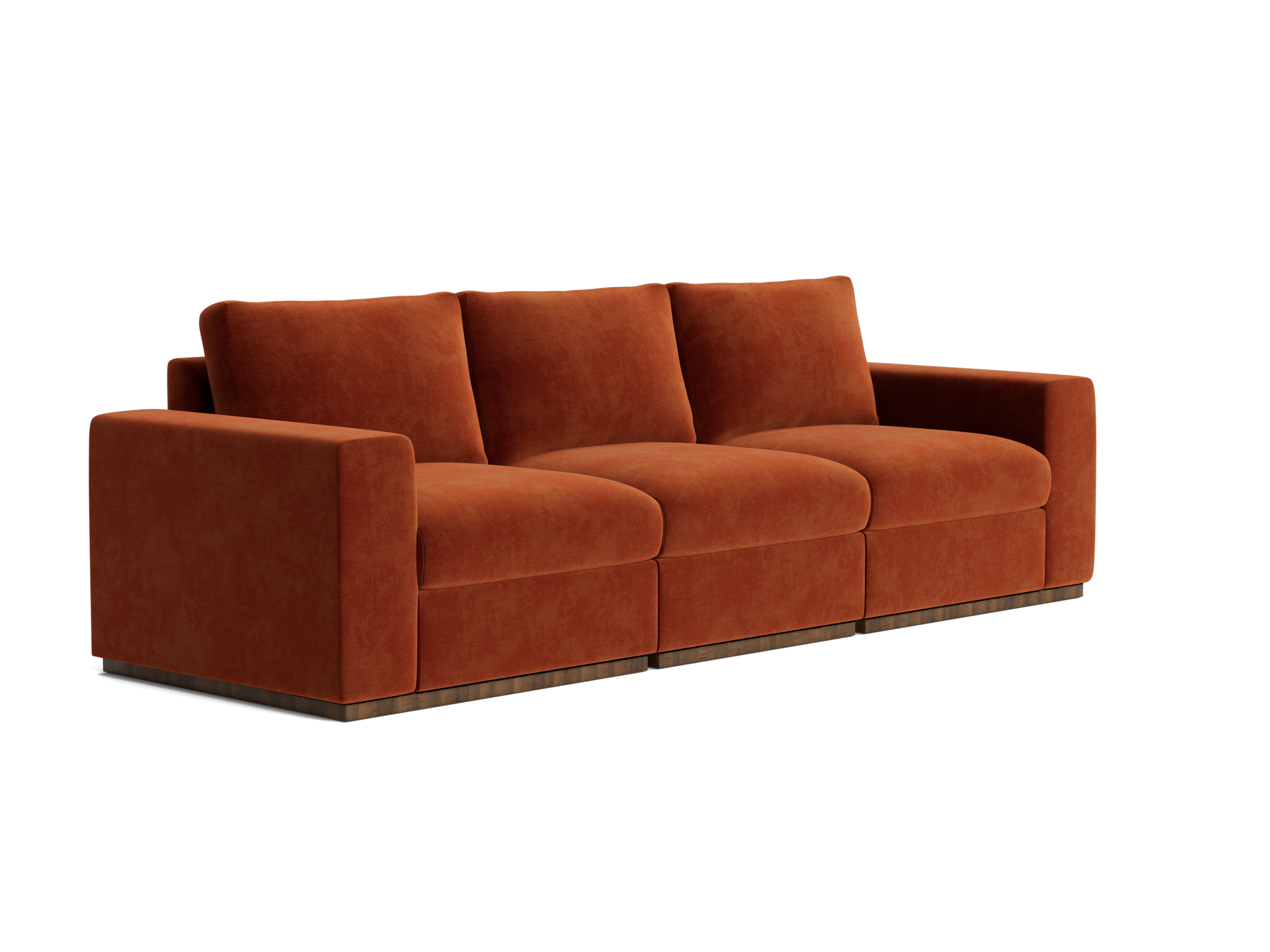 holt petite modular sofa harper cinnamon