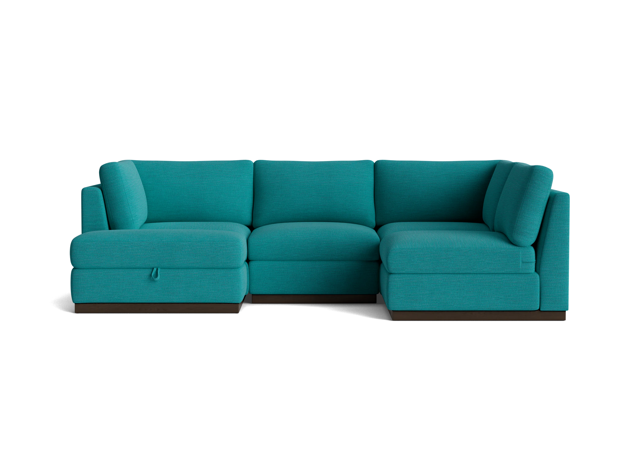 holt petite modular sofa storage sectional lucky turquoise