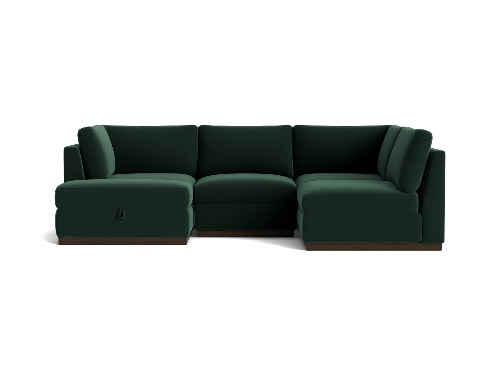 holt petite modular sofa storage sectional royale evergreen