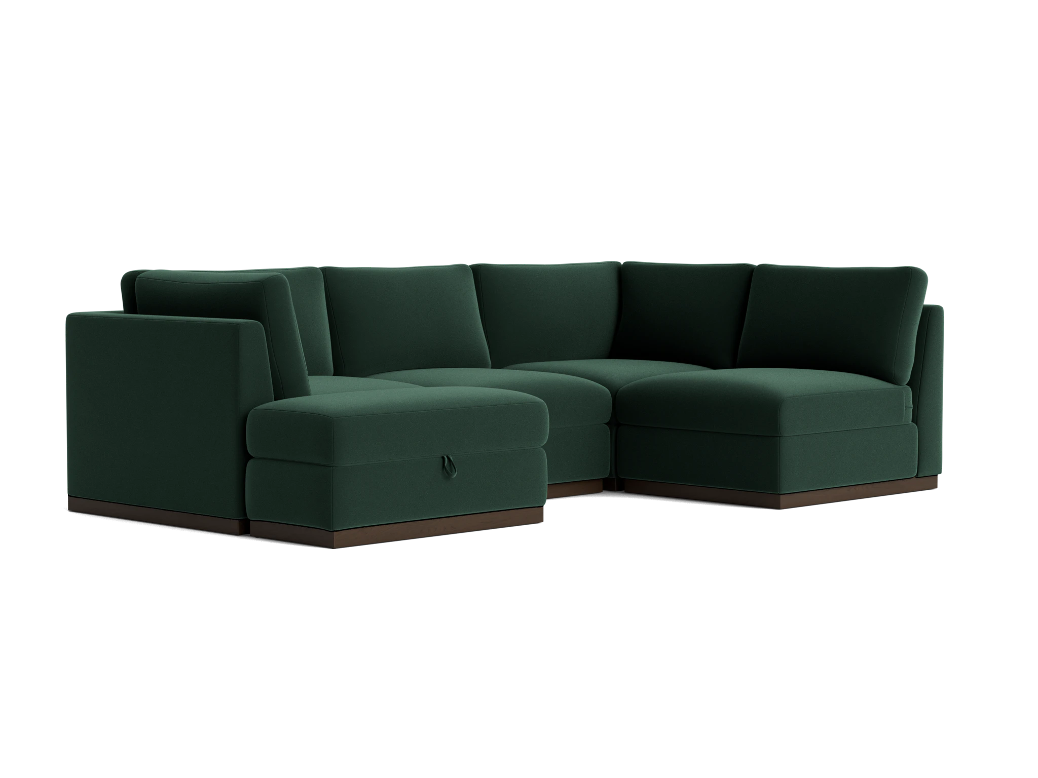 holt petite modular sofa storage sectional royale evergreen