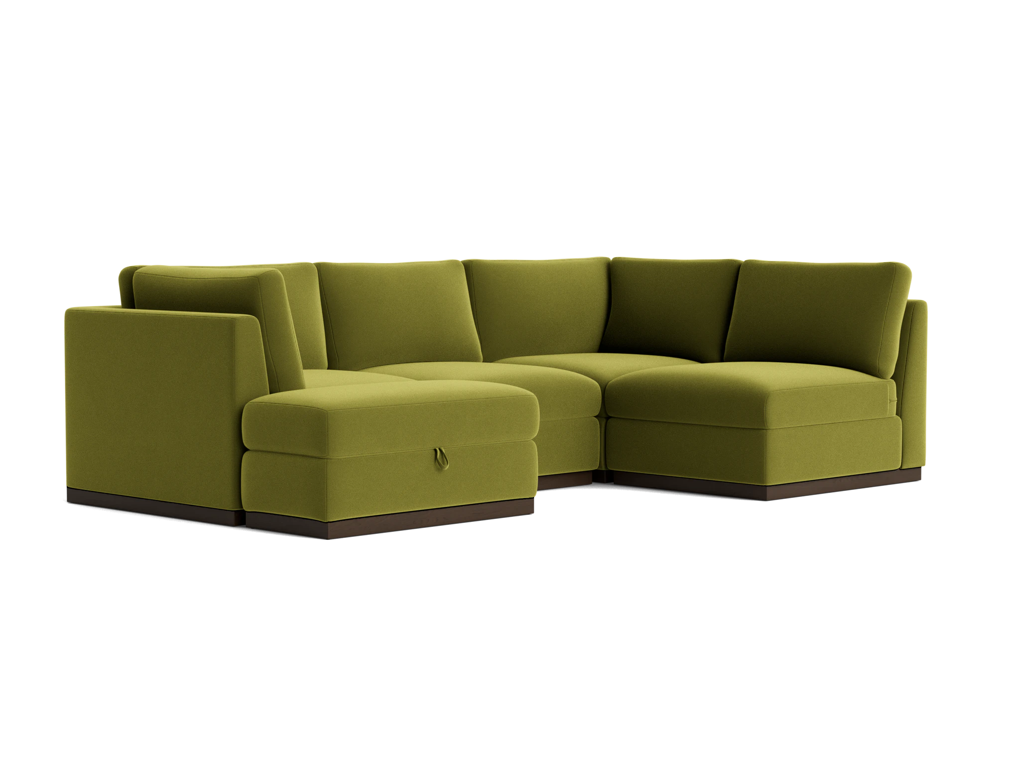 holt petite modular sofa storage sectional royale apple